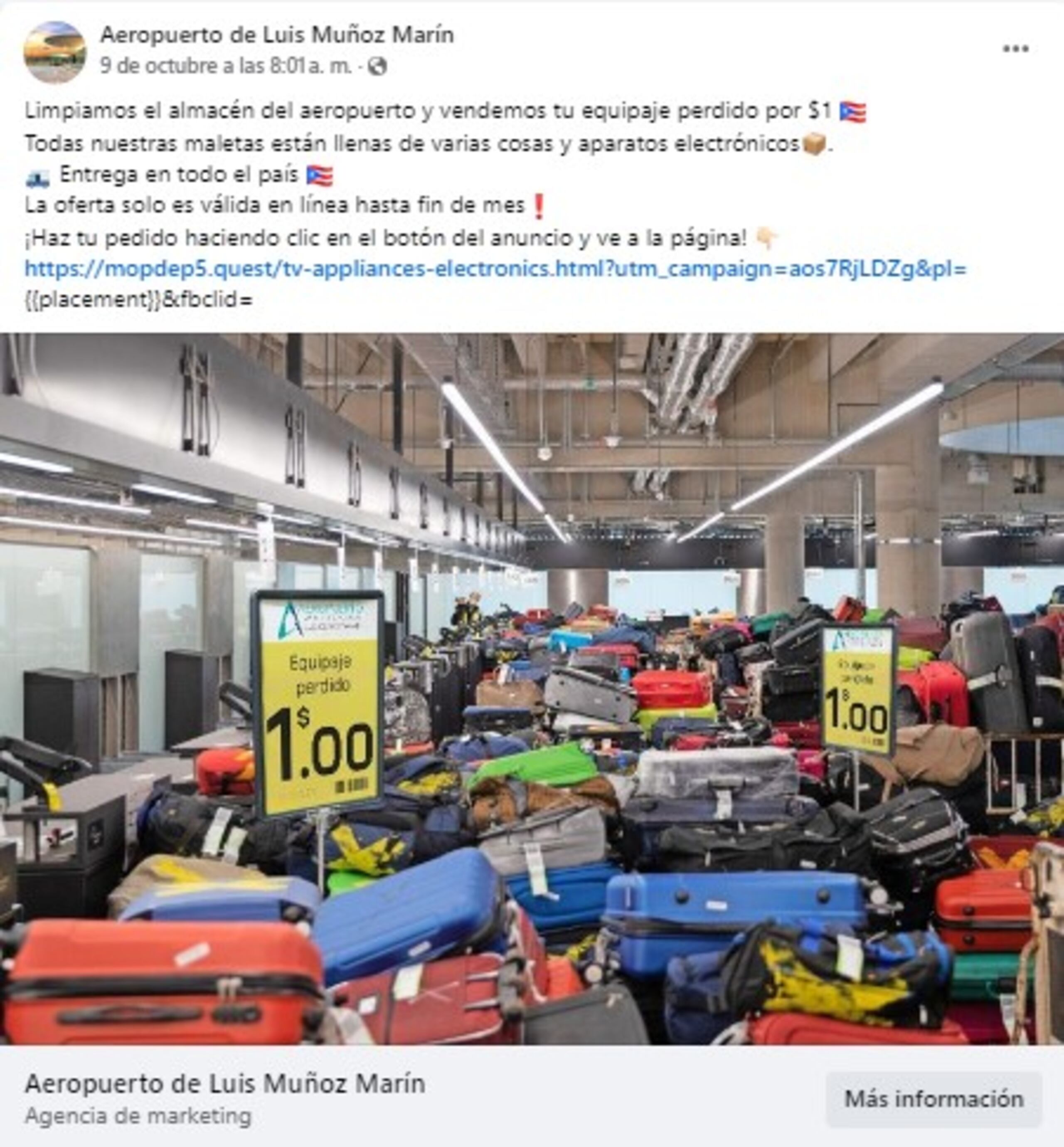En noviembre pasado se alertó al público sobre un esquema de fraude similar en las redes sociales.