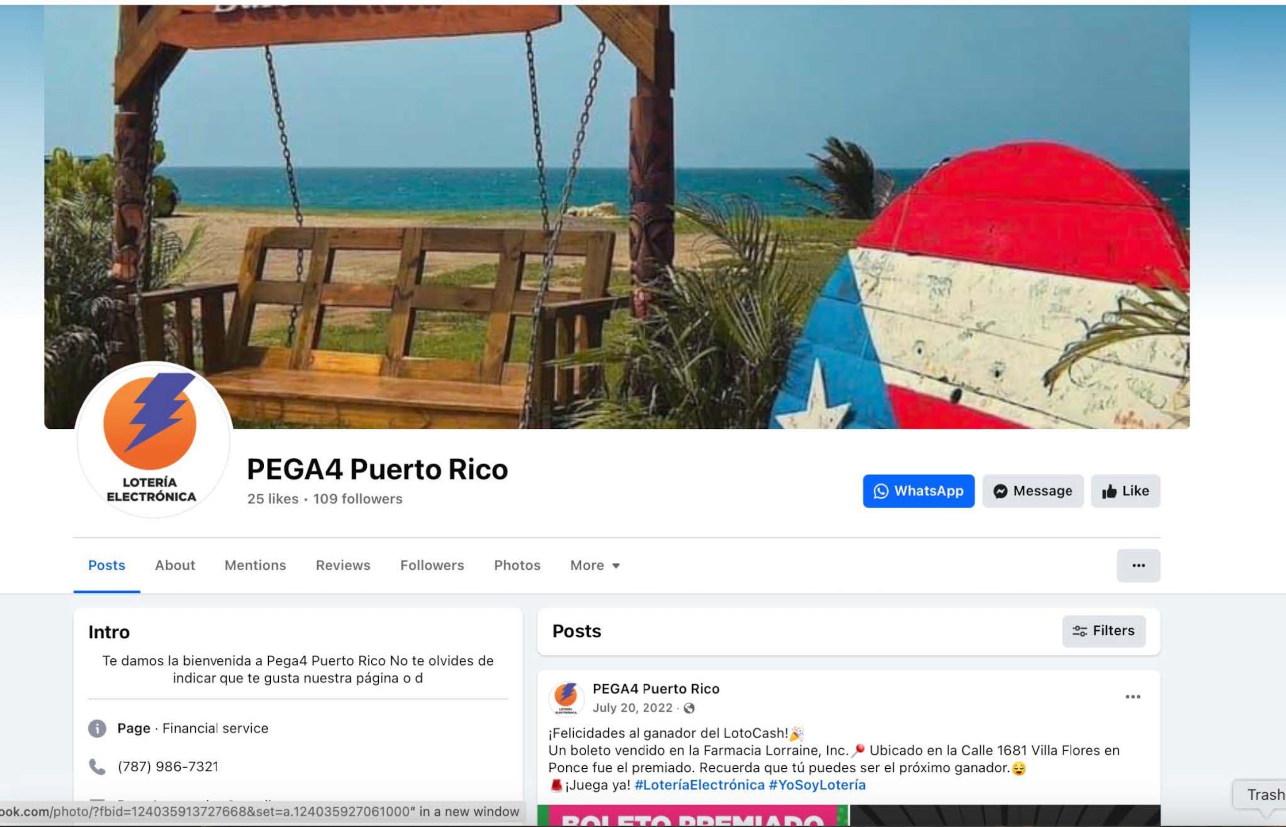 Los perfiles utilizados muestran fotografías y videos de empleados, animadores y figuras públicas afiliadas a la Lotería Electrónica de Puerto Rico sin su consentimiento.
