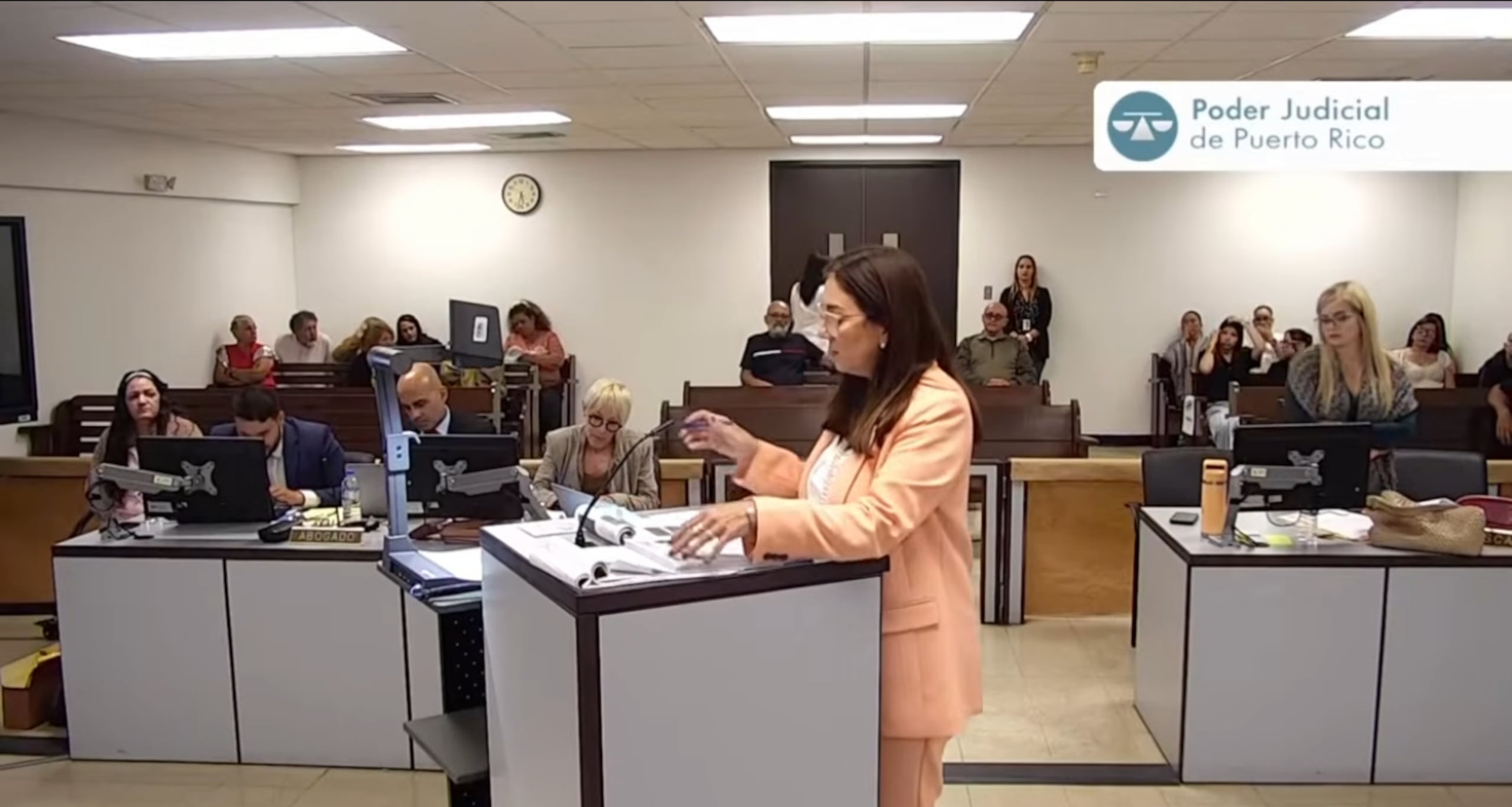 Imagen de archivo del día 18 del juicio por jurado contra Elvia Cabrera. (Captura)