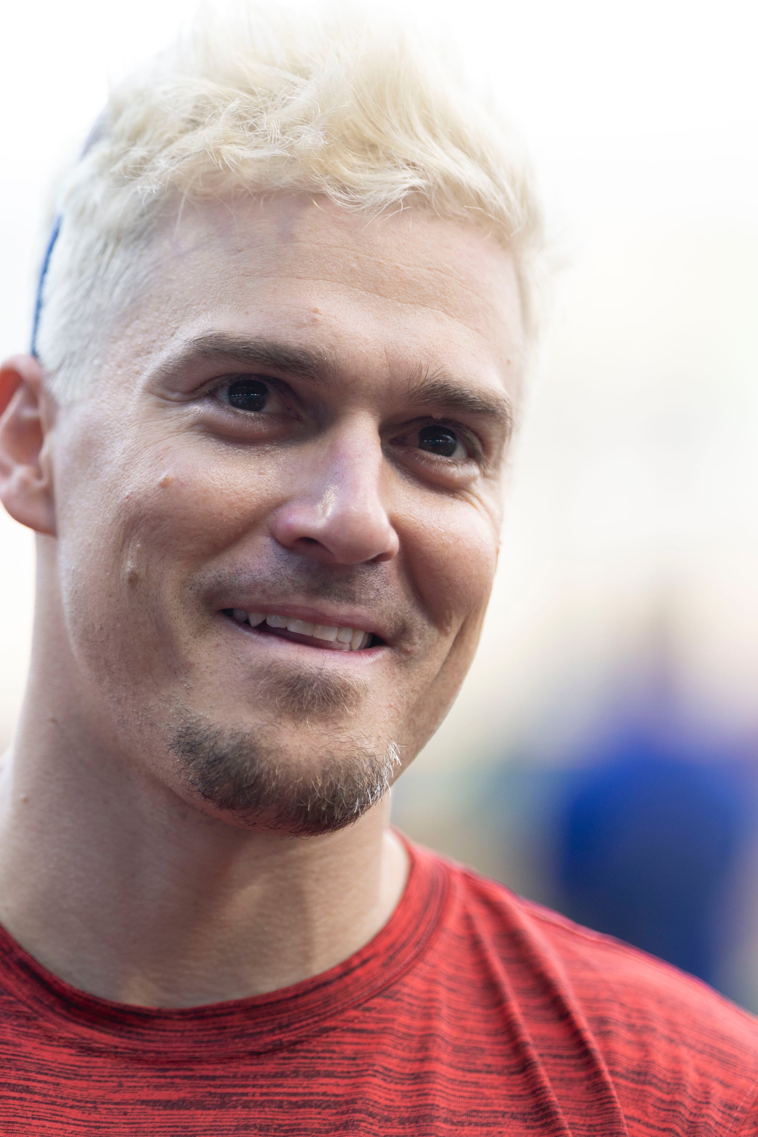Enrique "Kike" Hernández antes del primer juego de Puerto Rico en el Clásico Mundial de Béisbol.