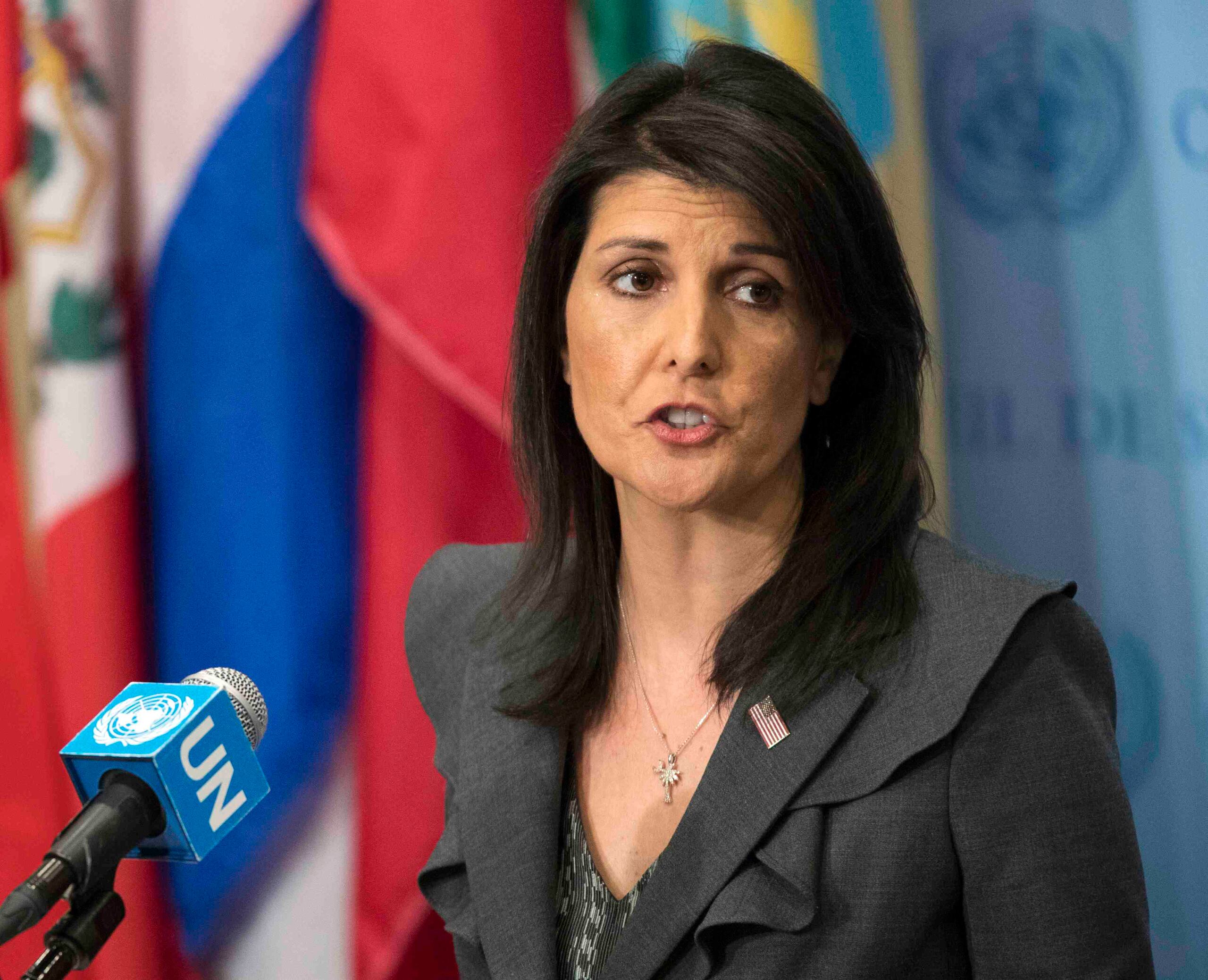 La embajadora de Estados Unidos ante Naciones Unidas, Nikki Haley, anunció la retirada el martes y criticó al consejo por “su prejuicio crónico contra Israel”. (AP)