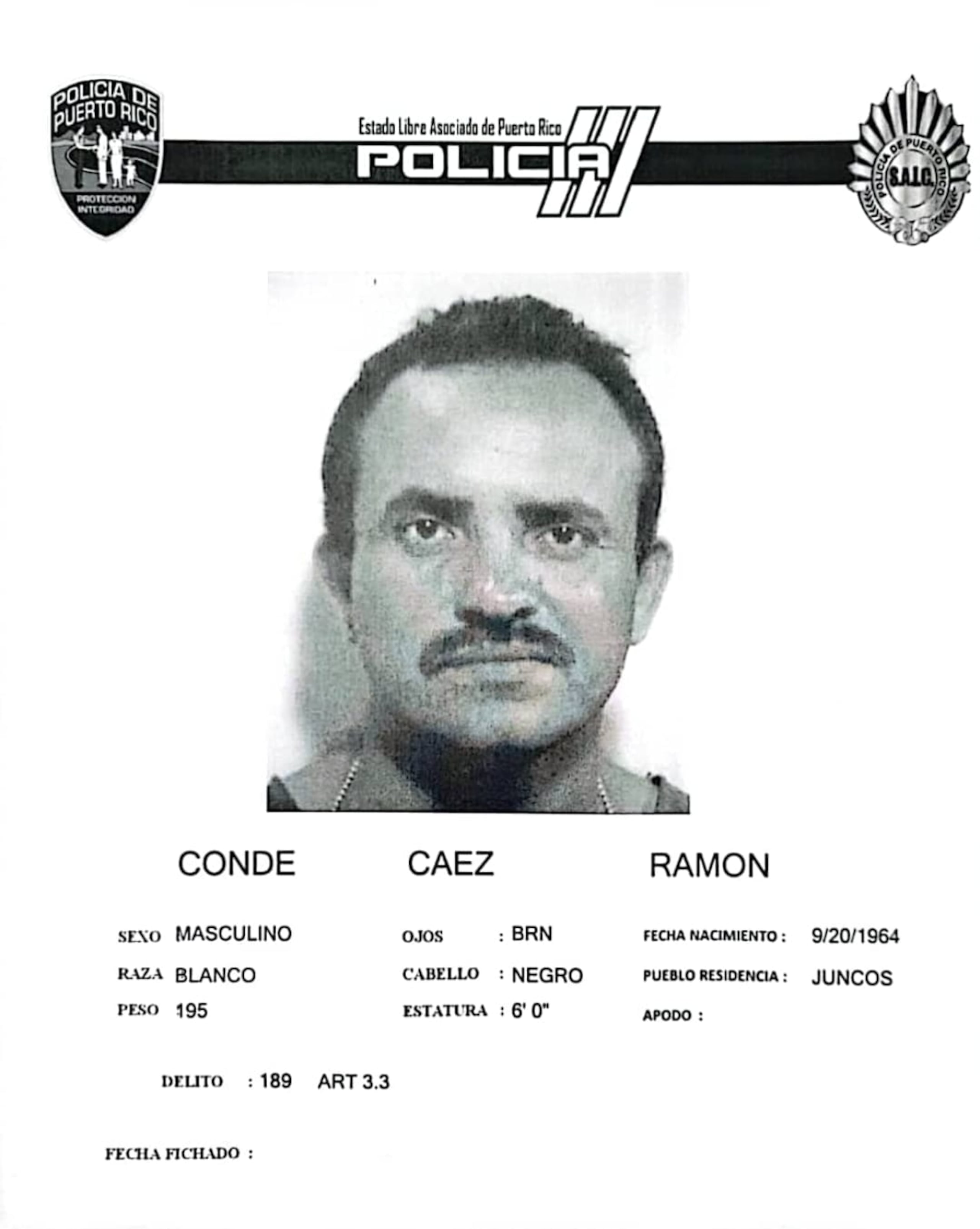 Ramón Conde Cáez fue arrestado civilmente en una iglesia en Juncos donde se alega que agredió a un predicador y a una pastora.