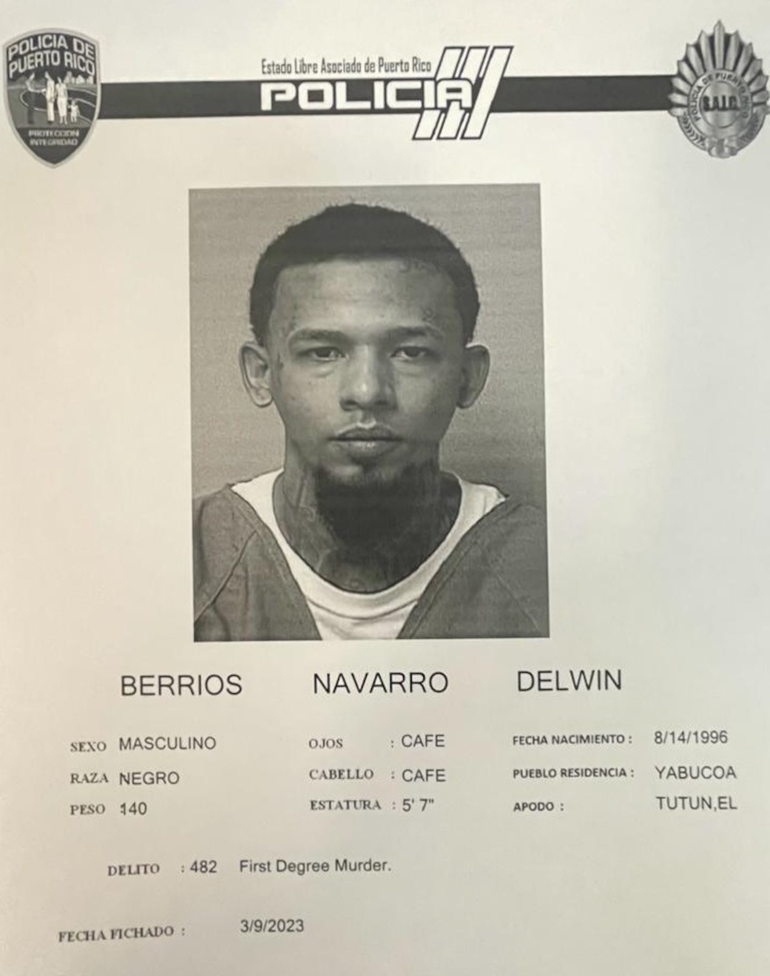 Delwin Berríos Navarro alias Tuntún.