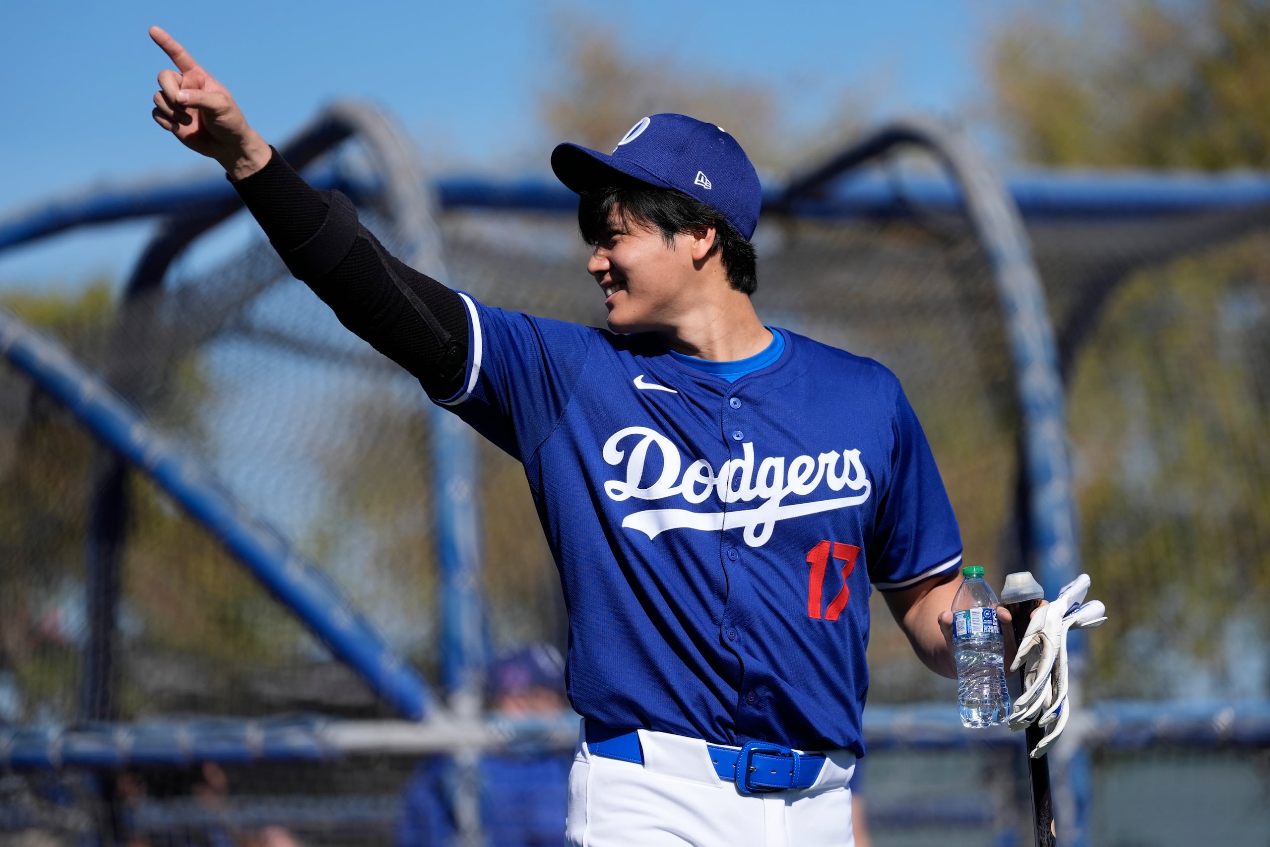 El bateador designado de los Dodgers de Los Ángeles, Shohei Ohtani, en los entrenamientos de primavera.