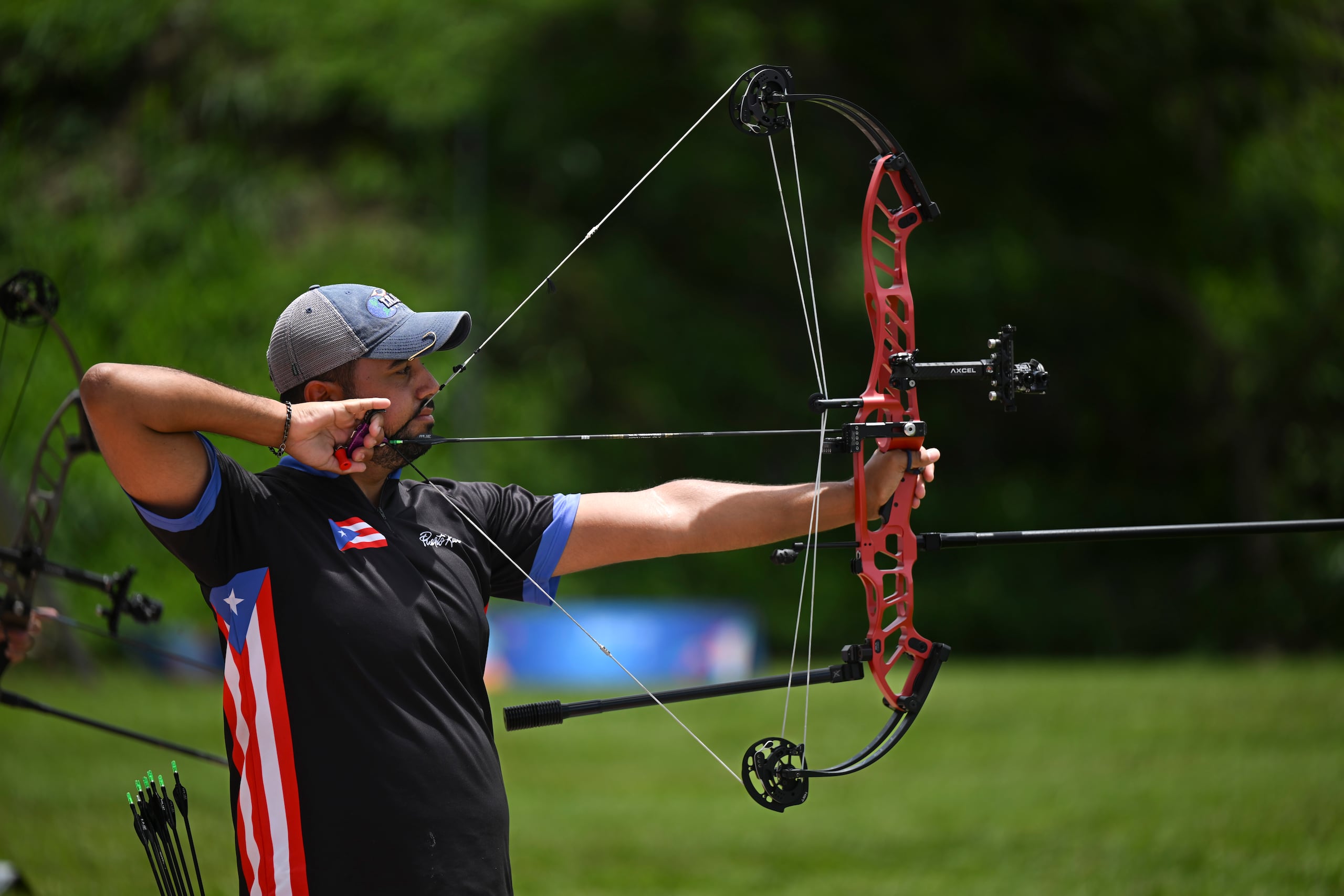 Jean Pizarro durante los Juegos Centroamericanos y del Caribe, donde ganó oro por Puerto Rico.