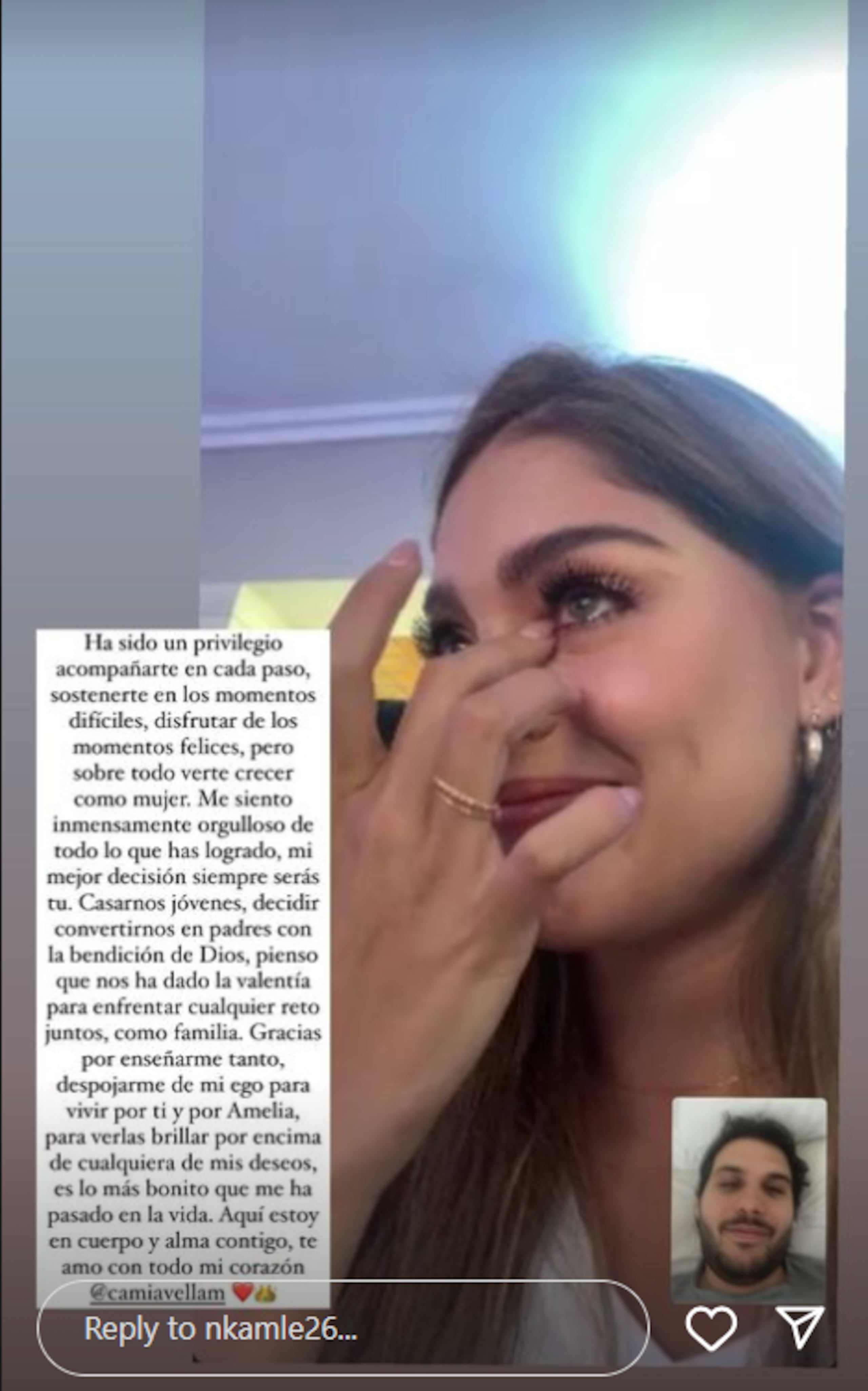 Mensaje del esposo de Miss Colombia.