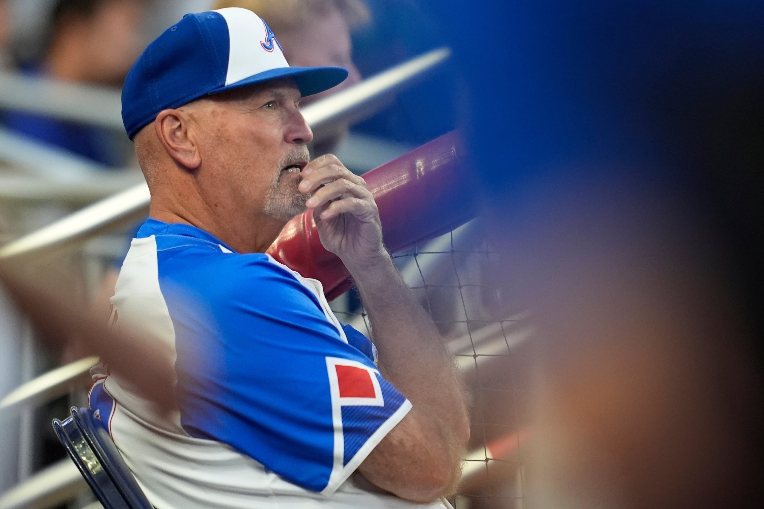 El mánager de los Braves de Atlanta, Brian Snitker.
