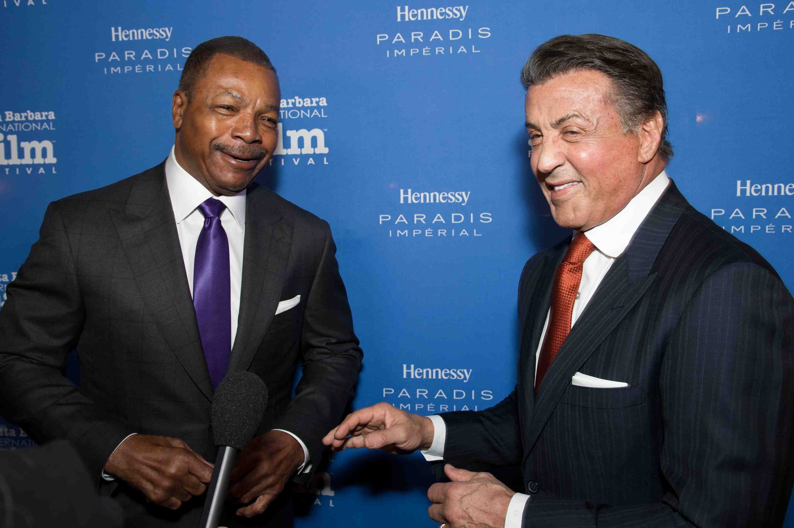 Stallone junto a Carl Weathers, quien interpretó a Apollo Creed.