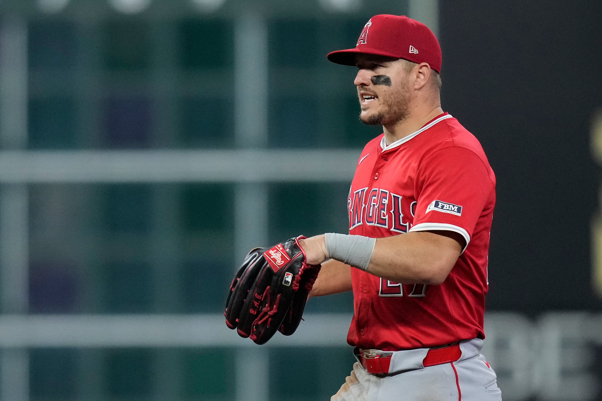 El jardinero derecho de los Angels Mike Trout.