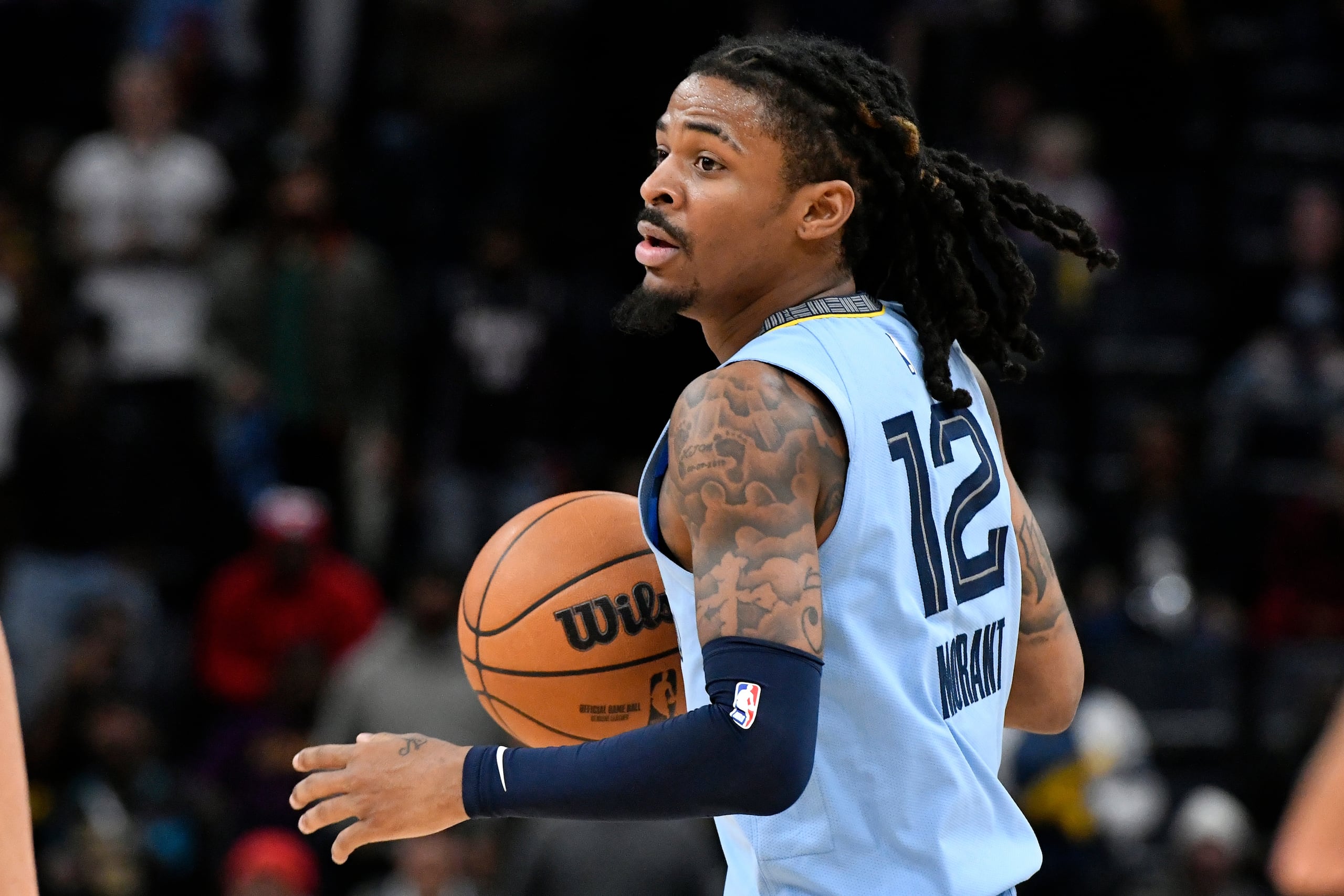 Ja Morant en uniforme de los Grizzlies de Memphis.