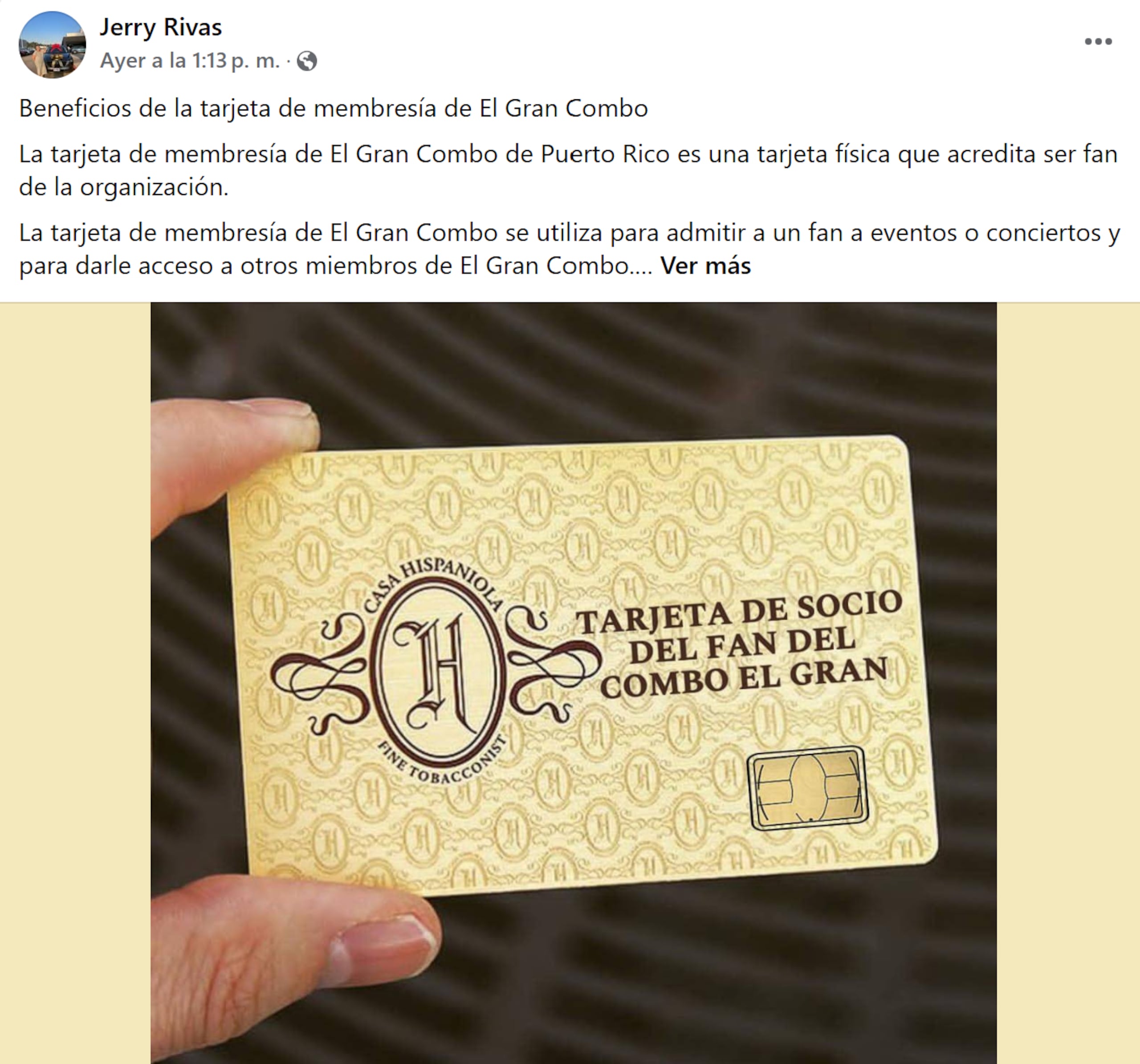 Algunas publicaciones que se hacen pasar por algunos de los integrantes del grupo de salsa aparecieron en Facebook.