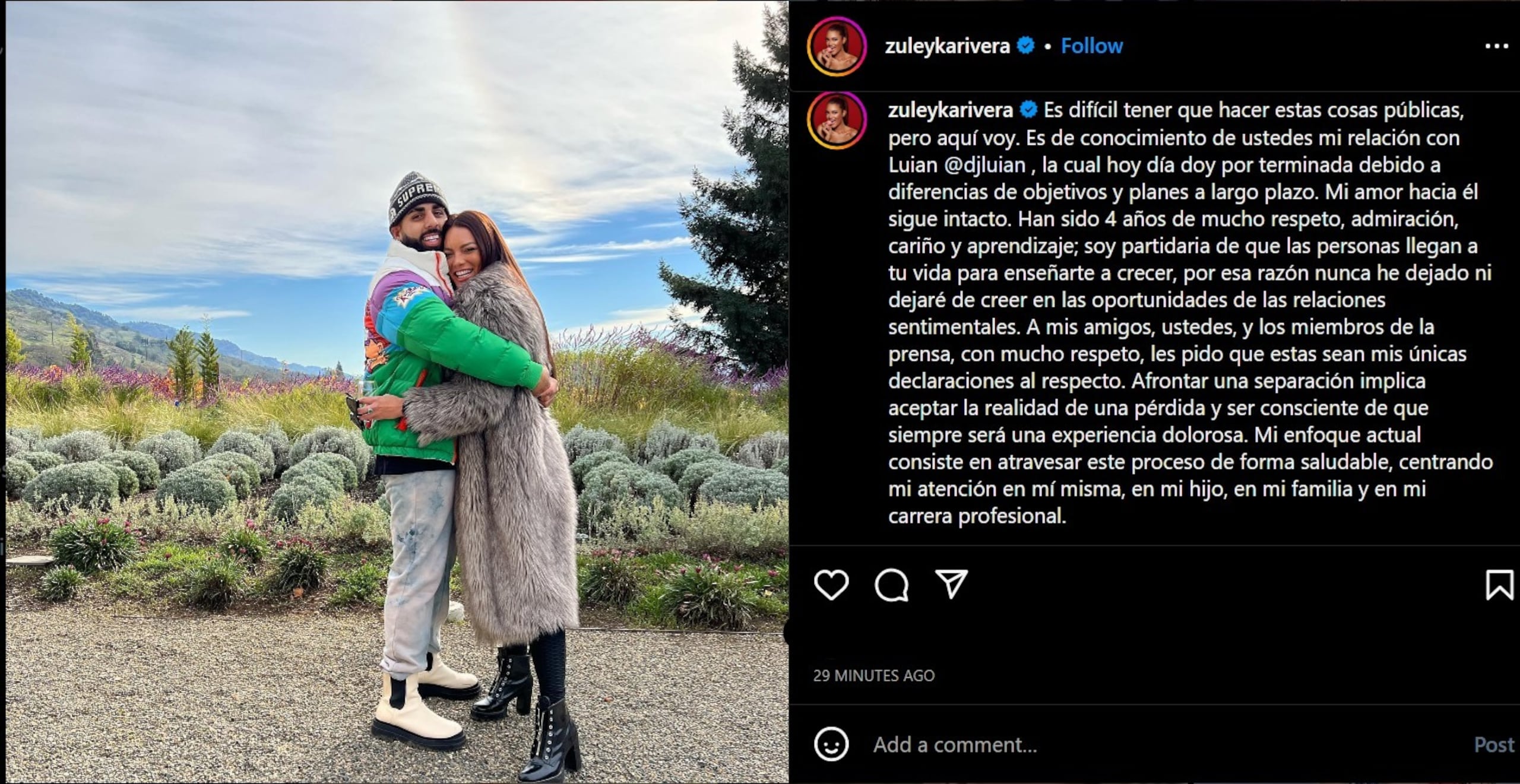 Zuleyka anuncia separación de DJ Luian