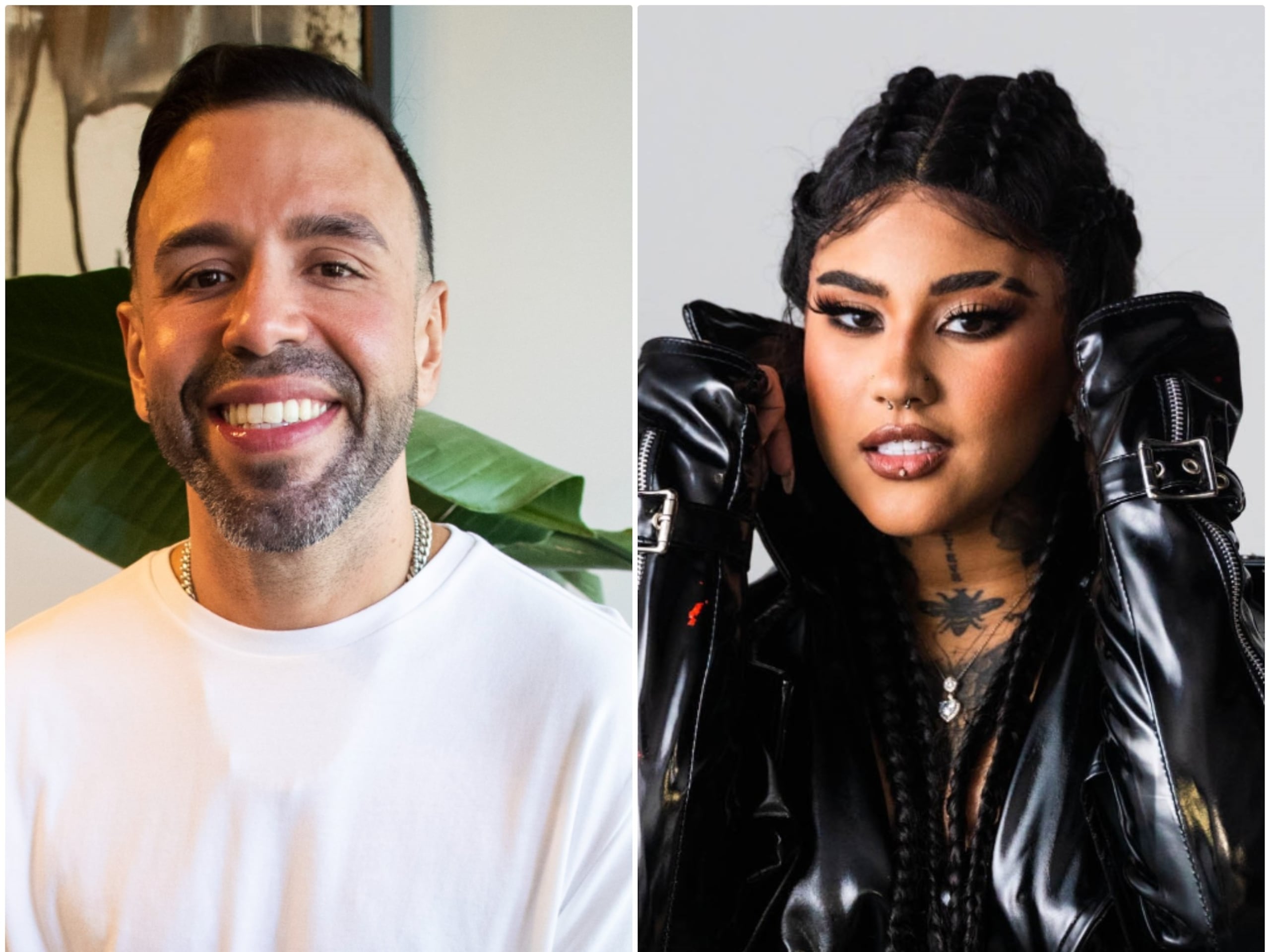 El locutor Jorge Pabón "Molusco" y la cantante Elysanij.