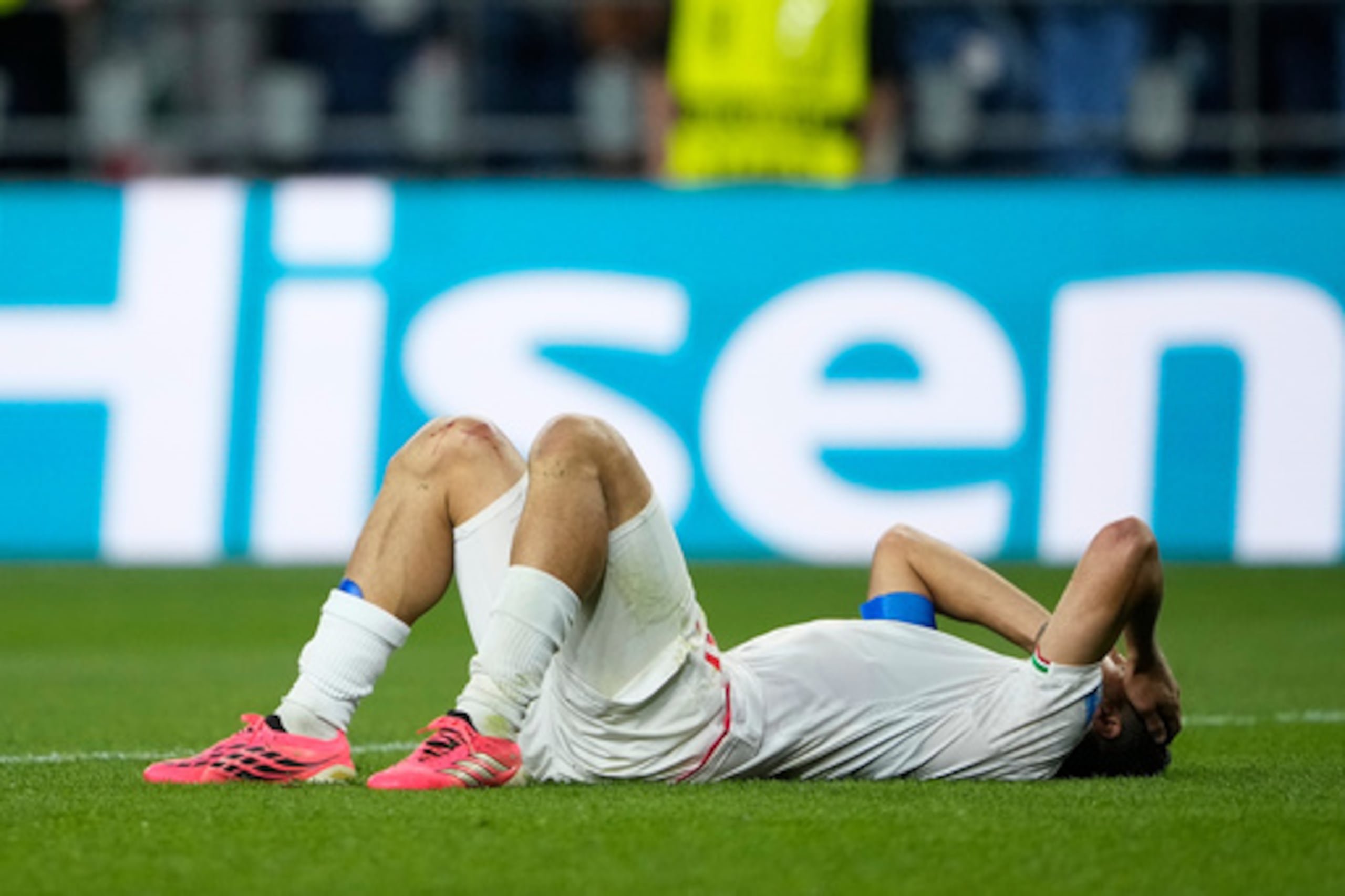 El iraní Mehdi Taremi (9) reacciona al final del partido de fútbol del Grupo G del Mundial entre Egipto e Irán, disputado en Seattle el viernes 26 de junio de 2026. (Foto AP/Lindsey Wasson)