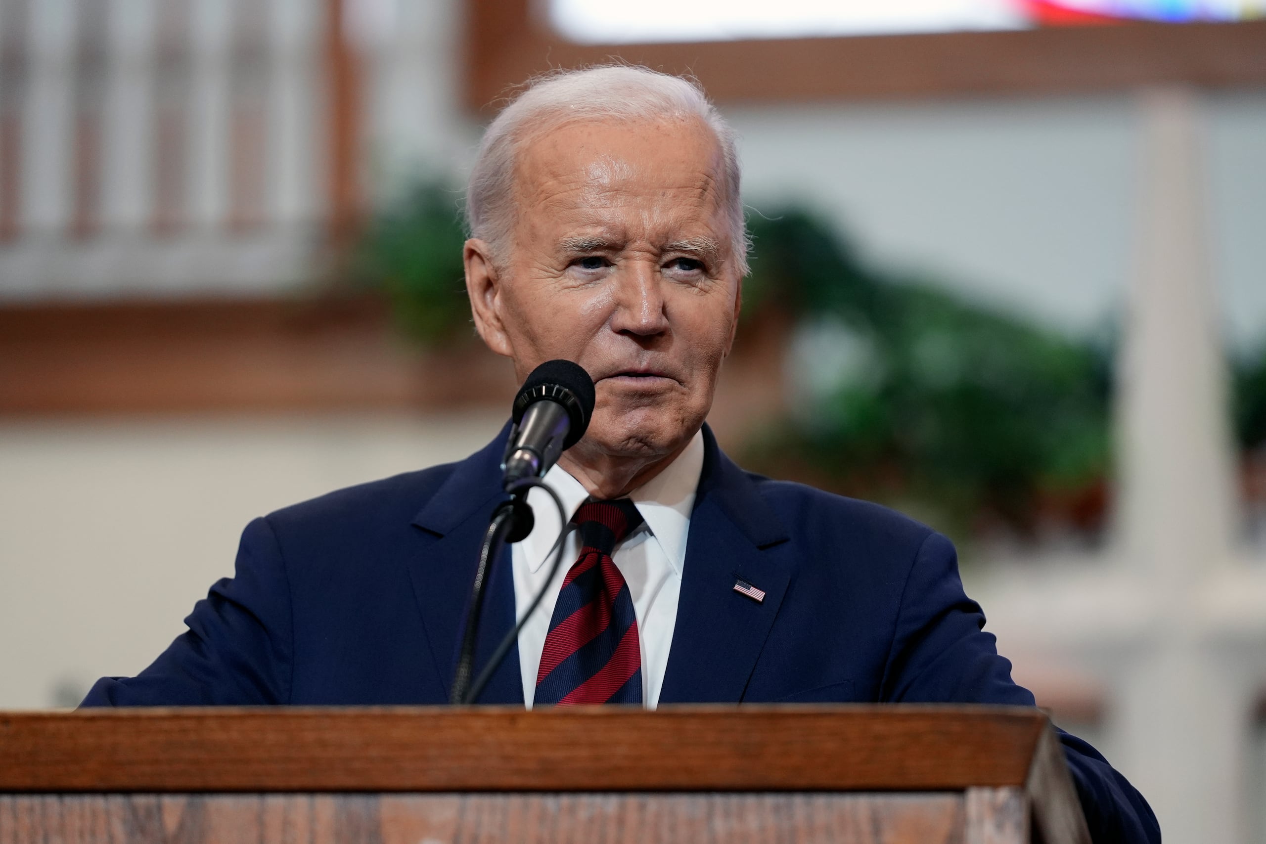 El presidente Joe Biden en la Royal Missionary Baptist Church en North Charleston, Carolina del Sur.