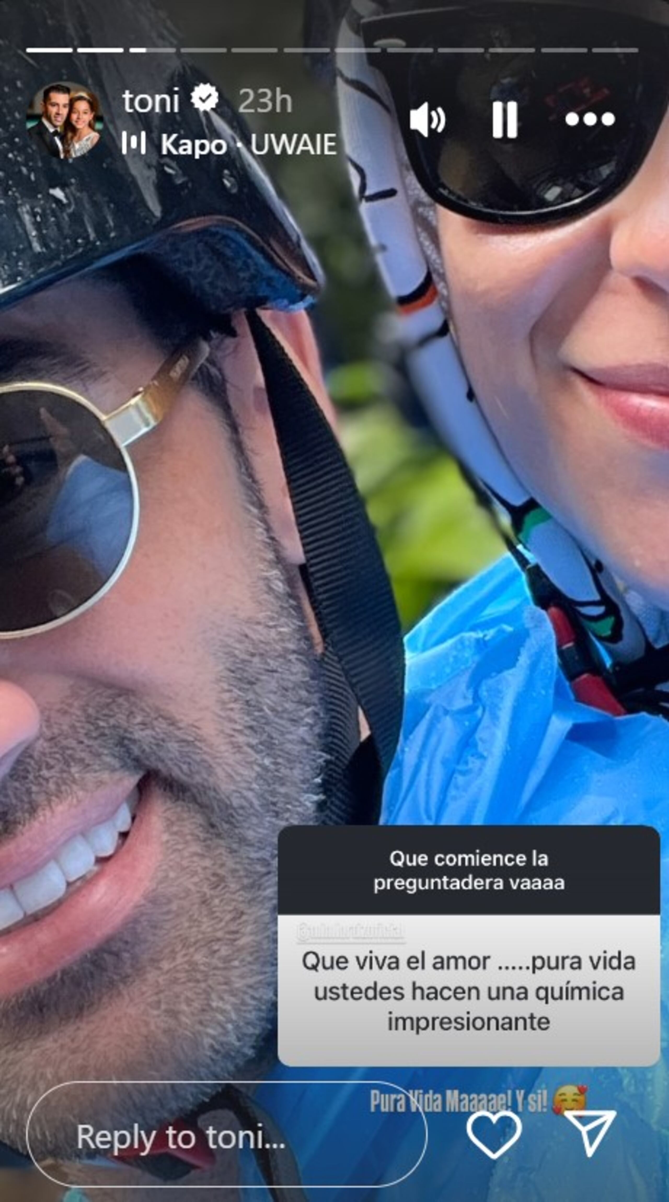 No oculta su romance con la modelo.