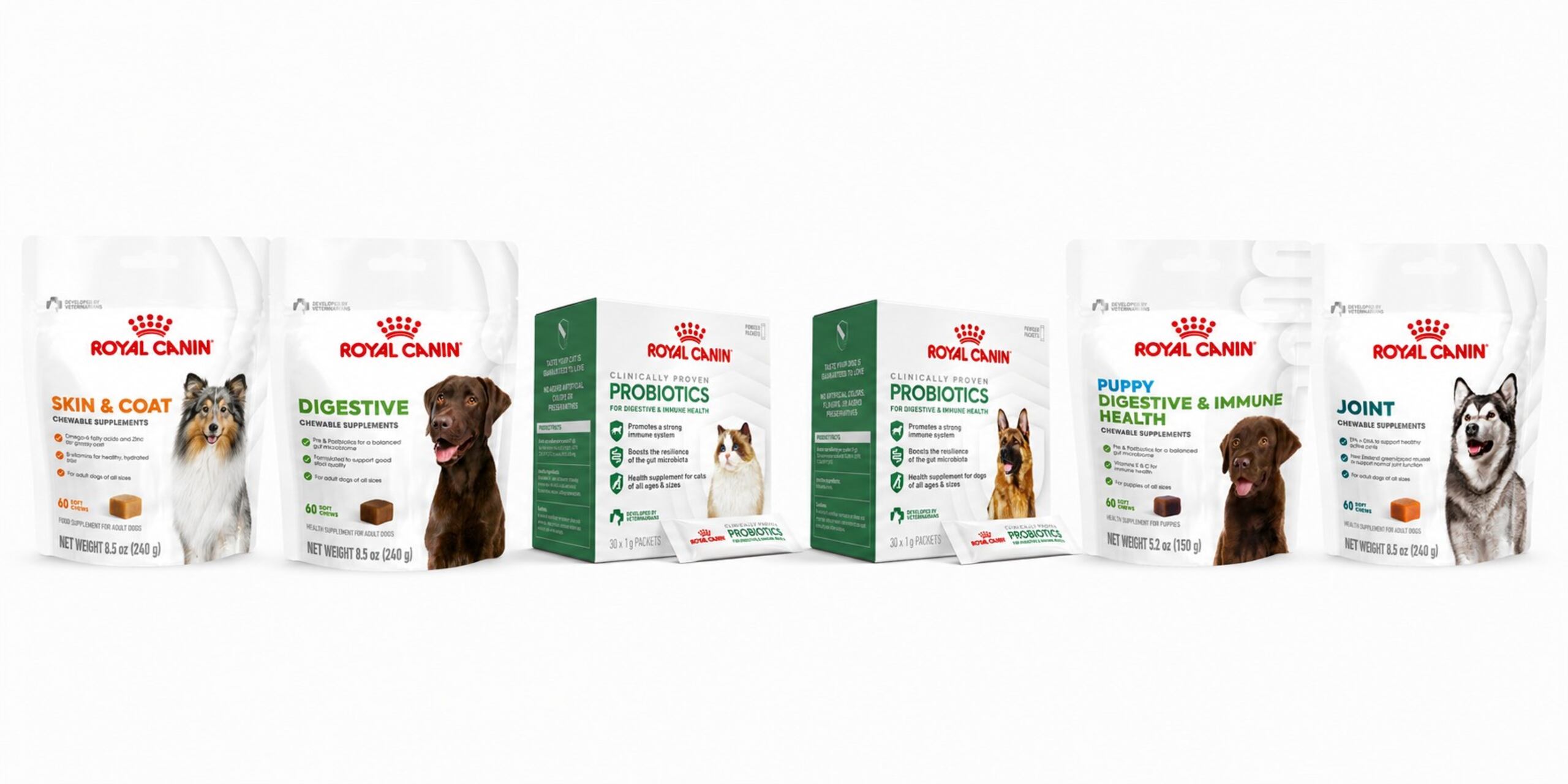 Todos los productos fueron diseñados para complementar una alimentación balanceada y ofrecer apoyo nutricional específico según las necesidades de cada mascota.