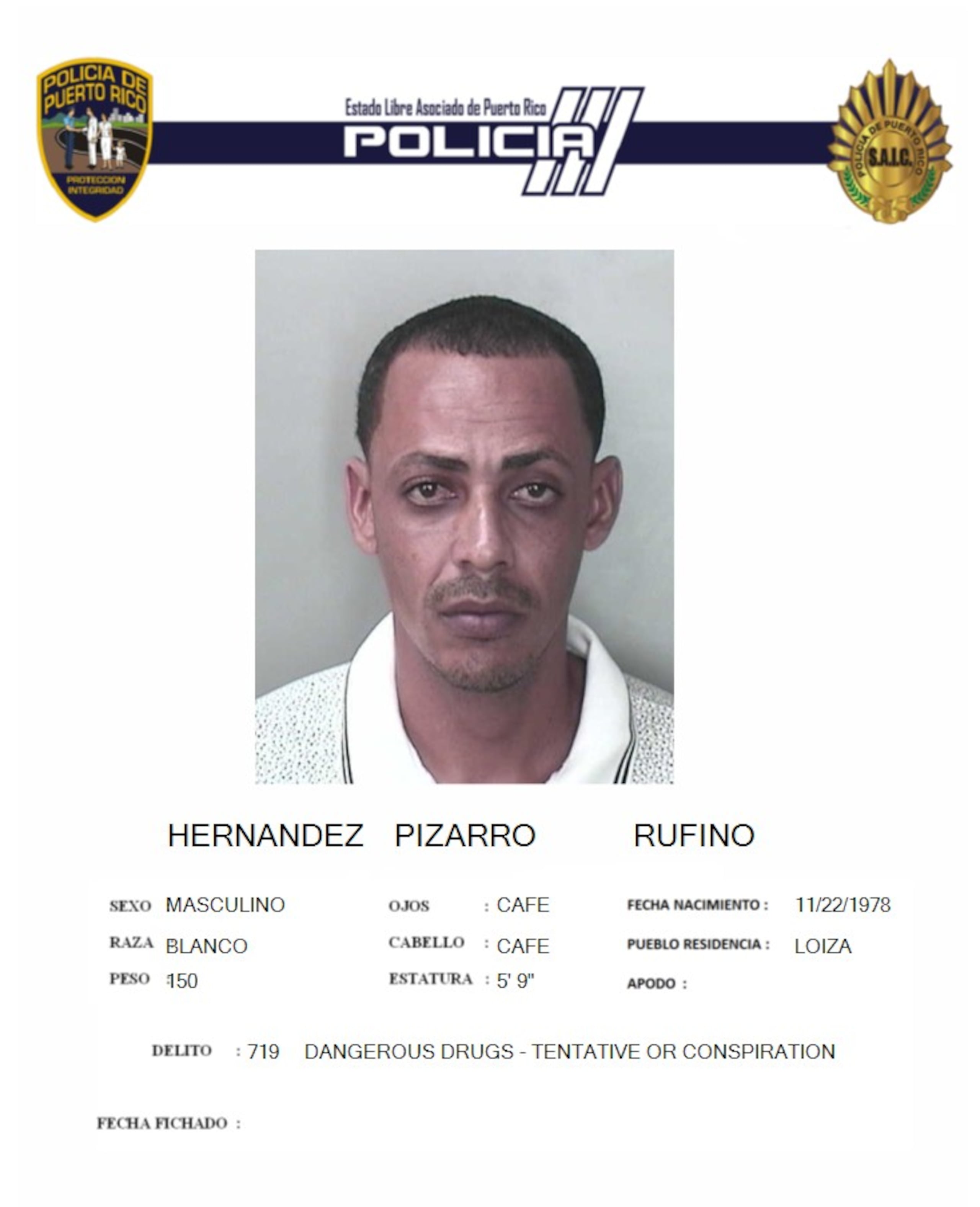 Rufino Hernández Pizarro, fue asesinado por gatilleros desde un vehículo en marcha mientras transitaba por Piñones en una camioneta.