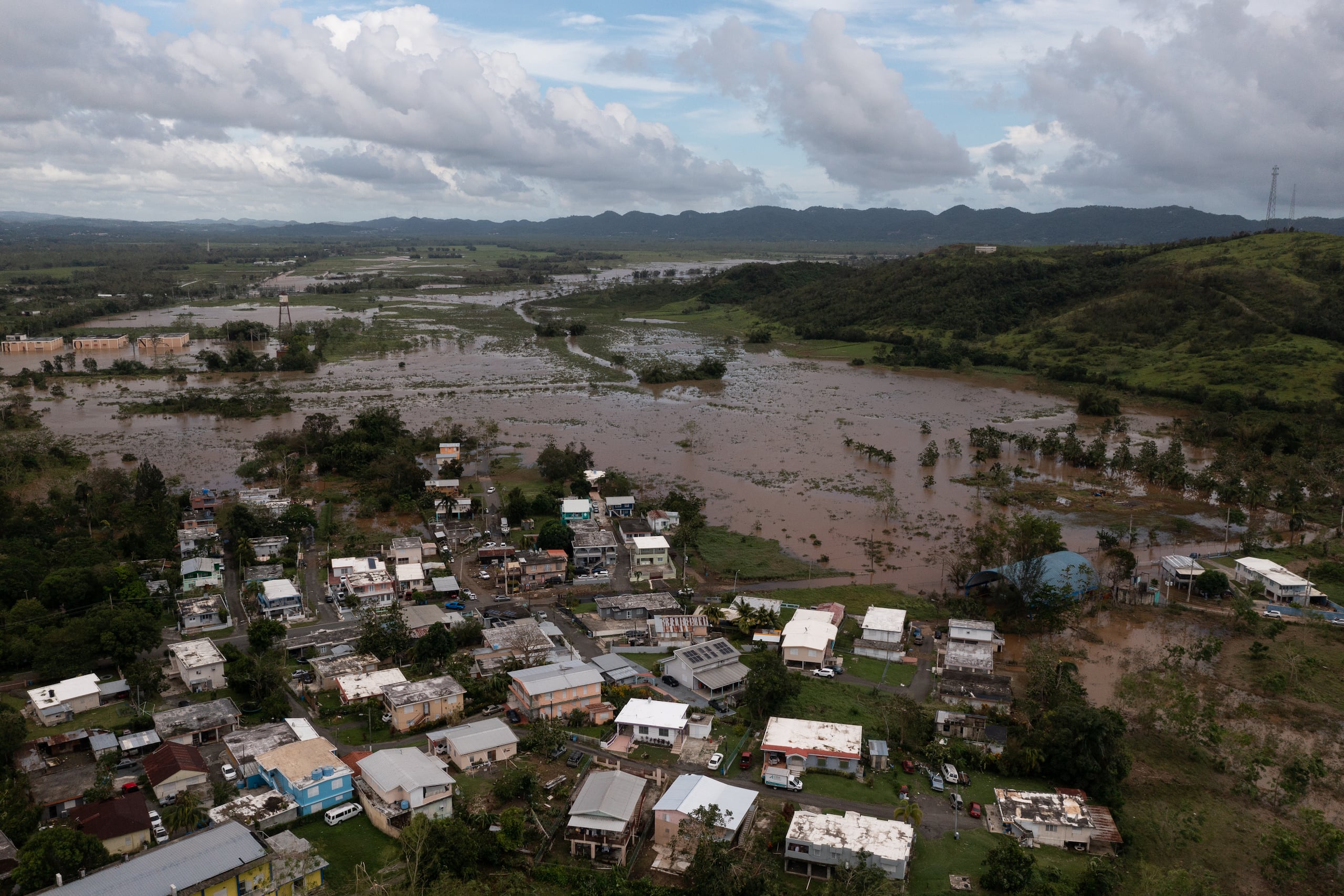 Inundación causada por el huracán Fiona en el sector Cerrillos, en Cabo Rojo, a causa de la salida del río Guanajibo. FOTO: Jorge A Ramirez Portela / GFR Media