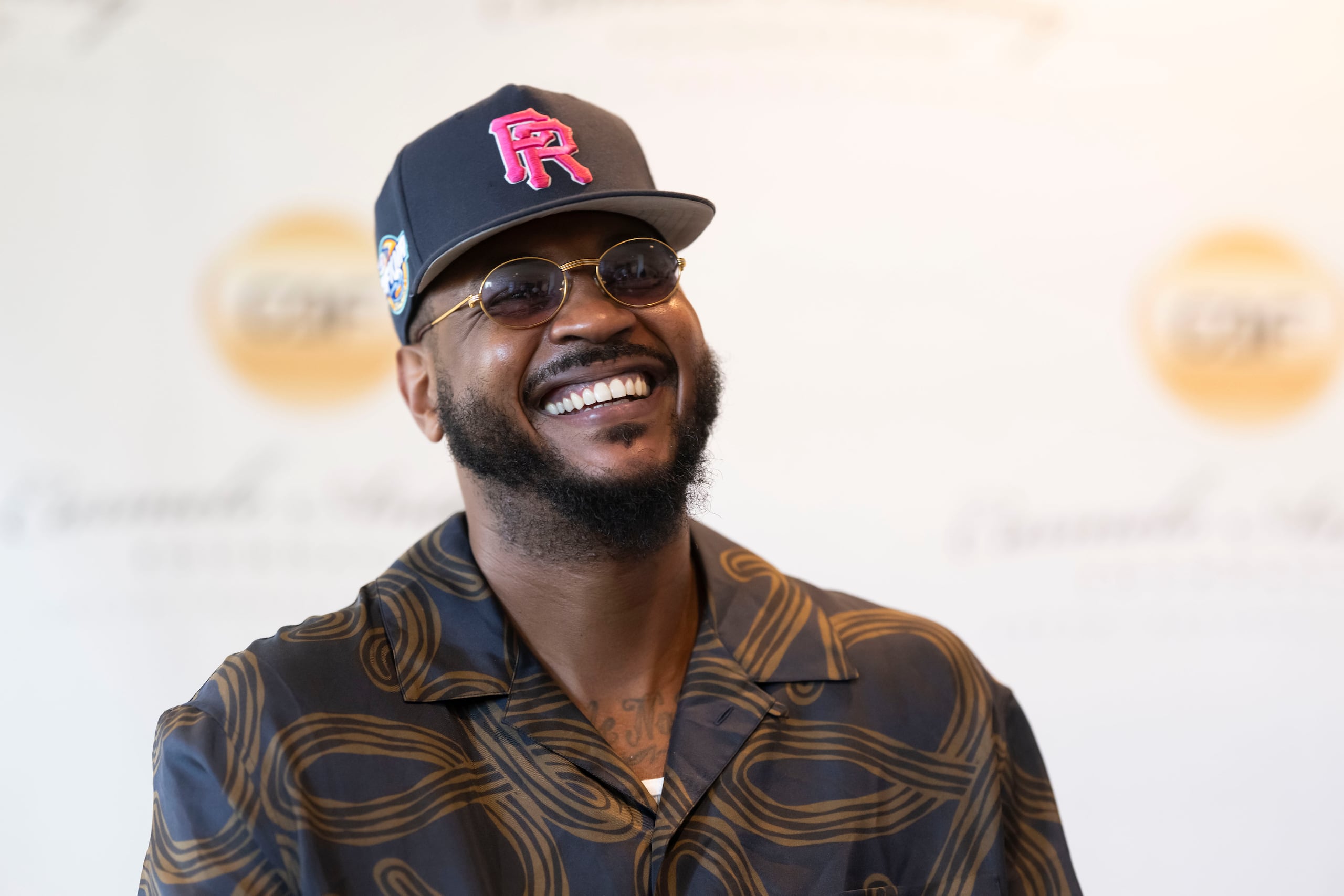 Carmelo Anthony durante una conferencia de prensa en el Hyatt Grand Reserve Golf Club de Río Grande.
