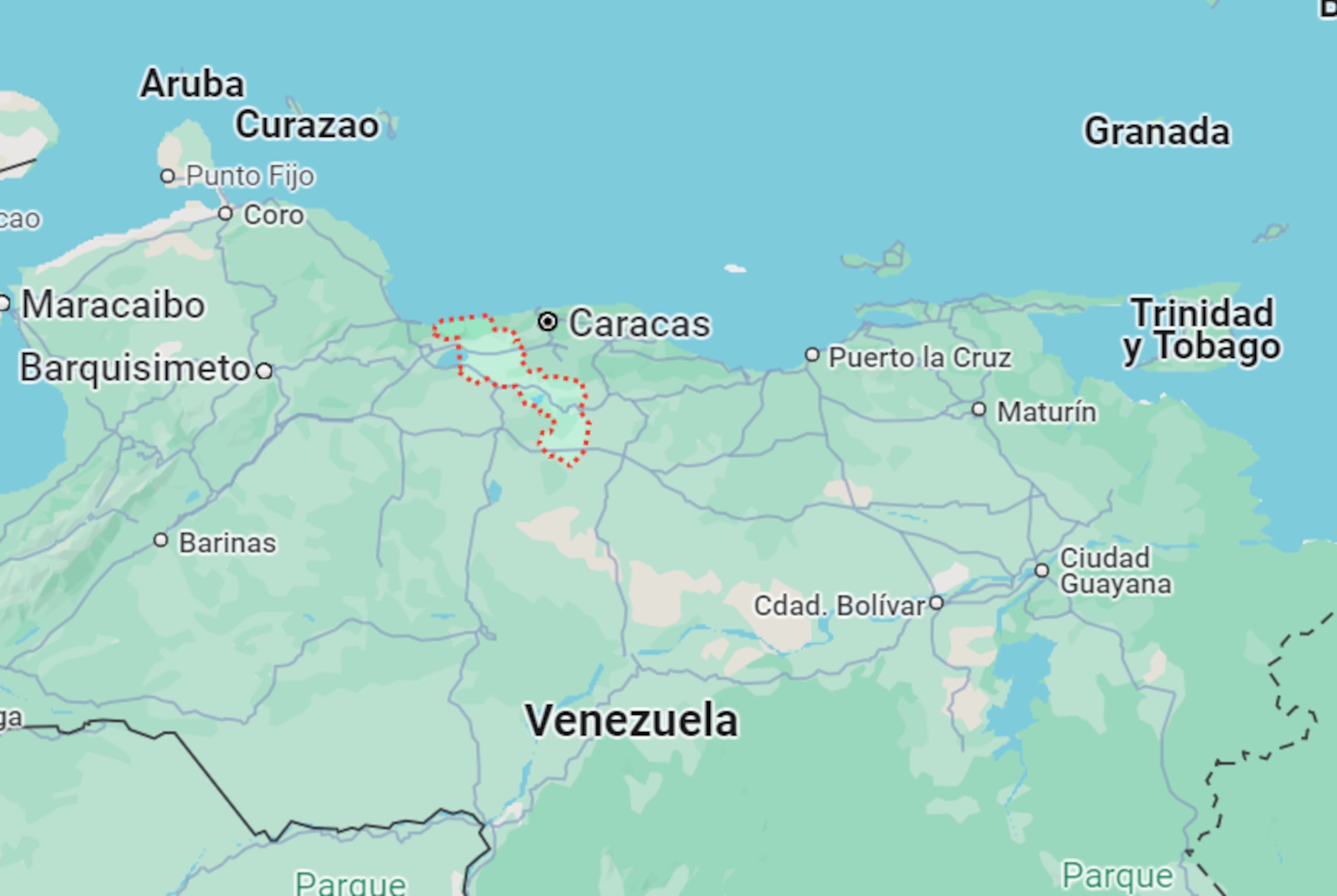 Aragua, Venezuela (sombrado rojo) es donde nació el grupo 'Tren de Aragua'