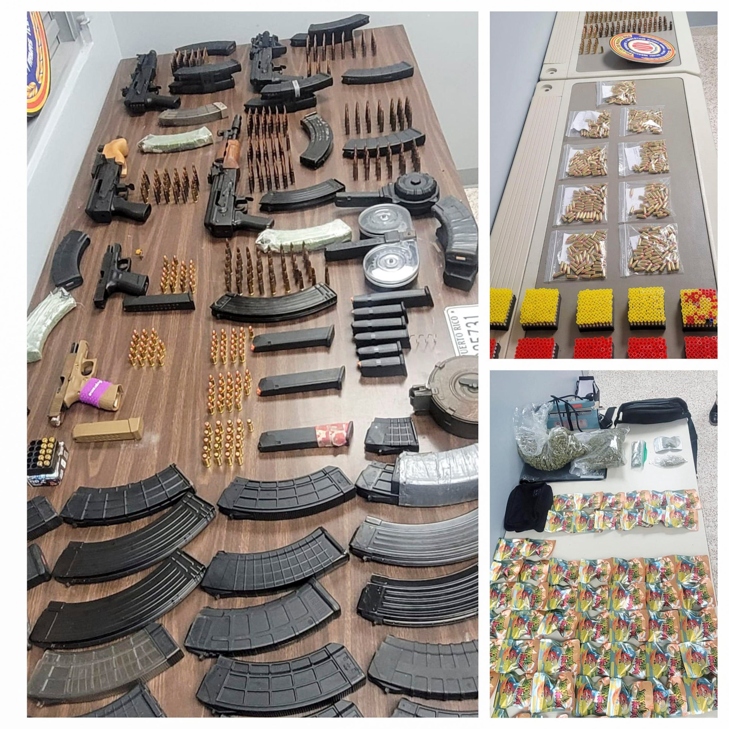 Resultados de un allanamiento en el sector Inclán del barrio Hato Nuevo, en Guaynabo, en el que se ocuparon armas ilegales y gran cantidad de sustancias controladas.