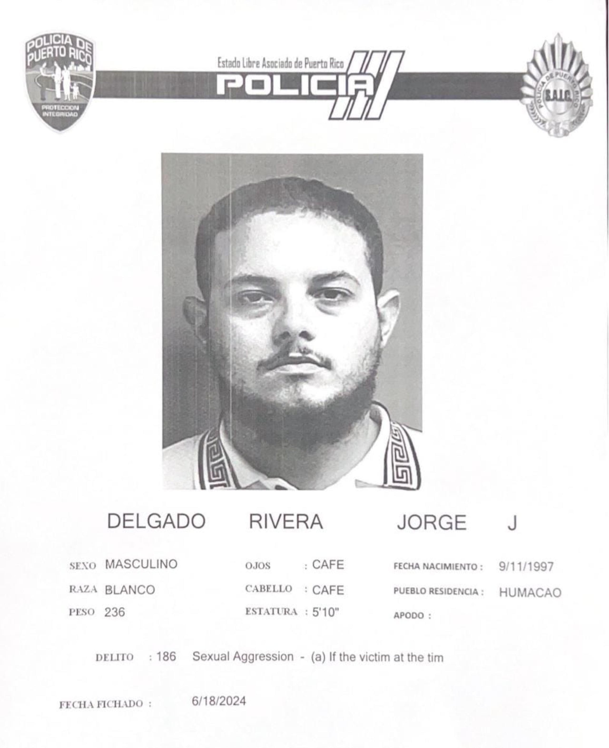 Jorge J. Delgado Rivera fue acusado por actos lascivos, agresión sexual y maltrato de menores contra una niña de 12 años.