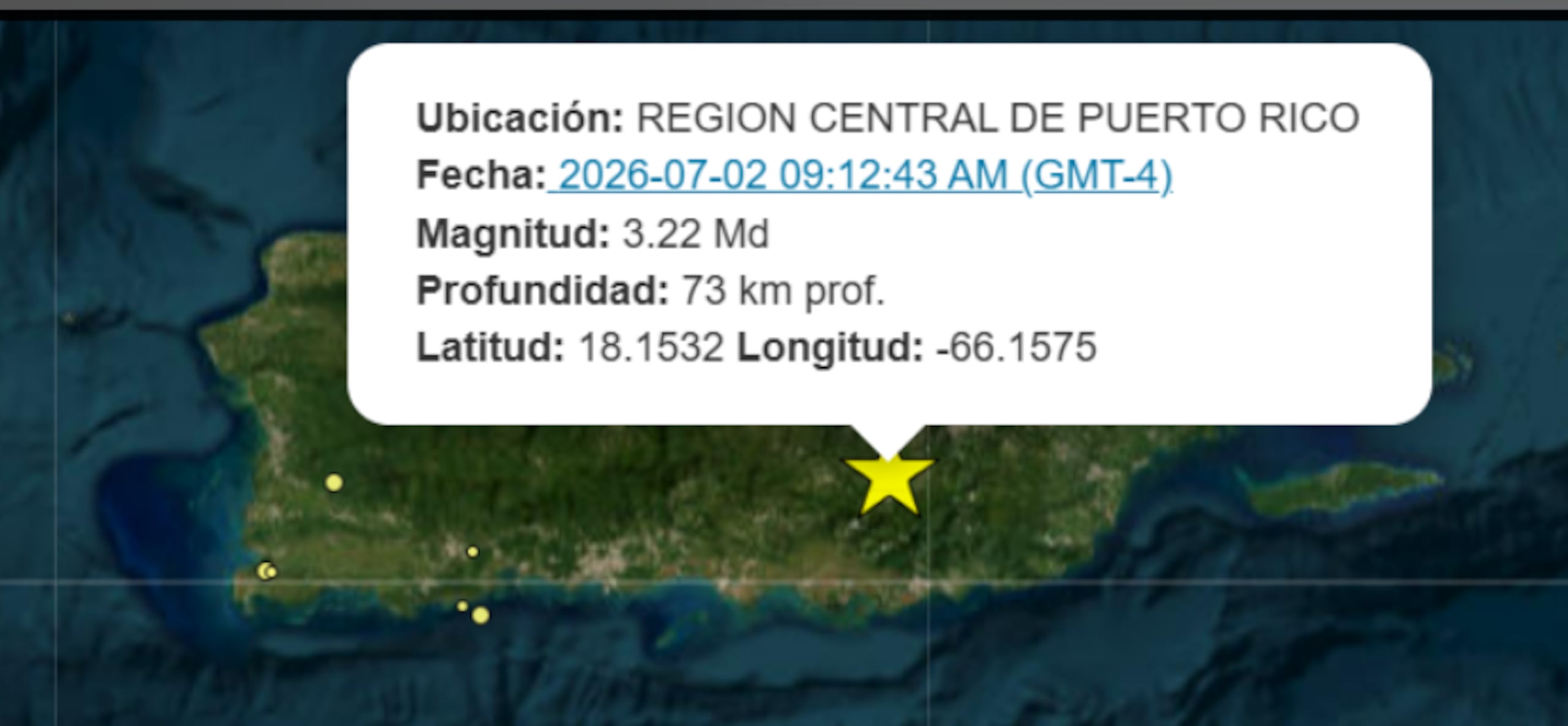 Temblor 3.2 en el centro de la Isla