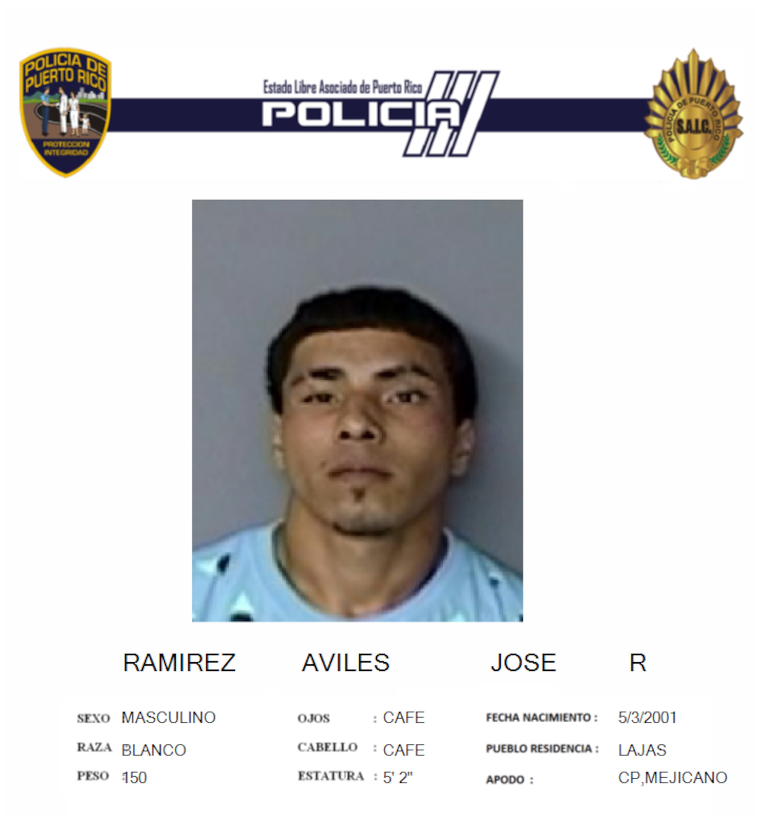 José Raúl Ramírez Avilés, alías El Mejicano, figuraba en la lista de los más buscados en la zona de Mayagüez.