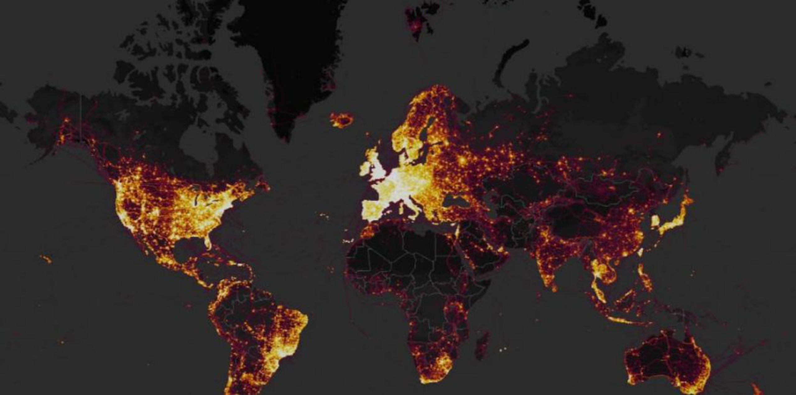 El mapa publicado por Strava muestra los puntos en donde sus usuarios realizan actividades deportivas. (Strava)
