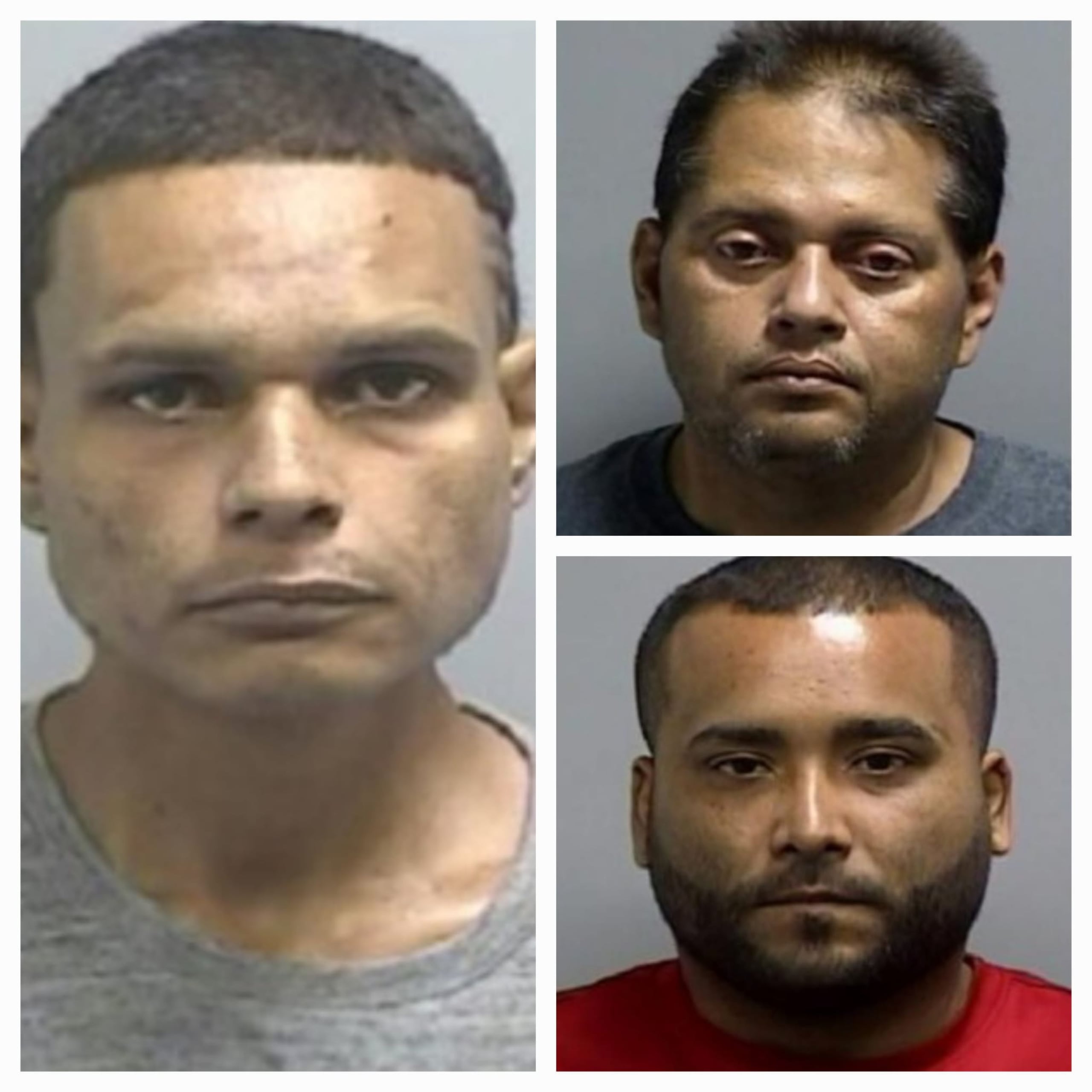 (de izquierda a derecha) Félix L. Artu García, Fernando Vargas Rodríguez y Richard J. Camacho Ríos, enfrentan cargos por asesinato estatutario y Ley de Armas.