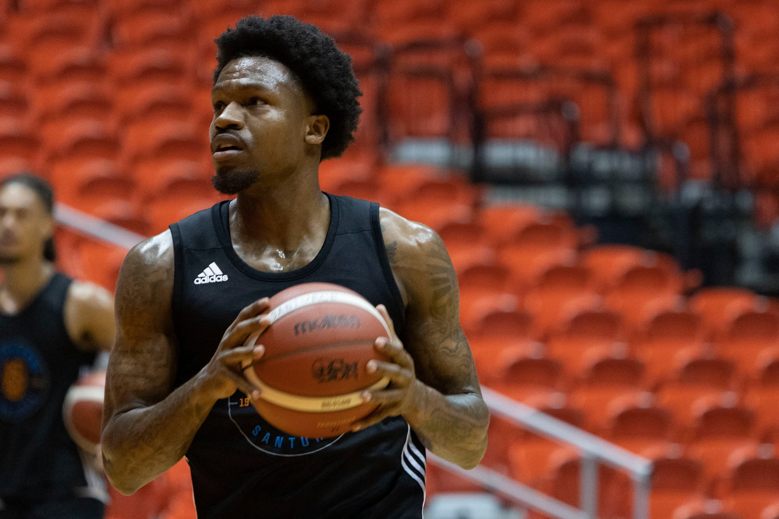 Brandon Goodwin tuvo el martes su primer entrenamiento con los Cangrejeros de Santurce.