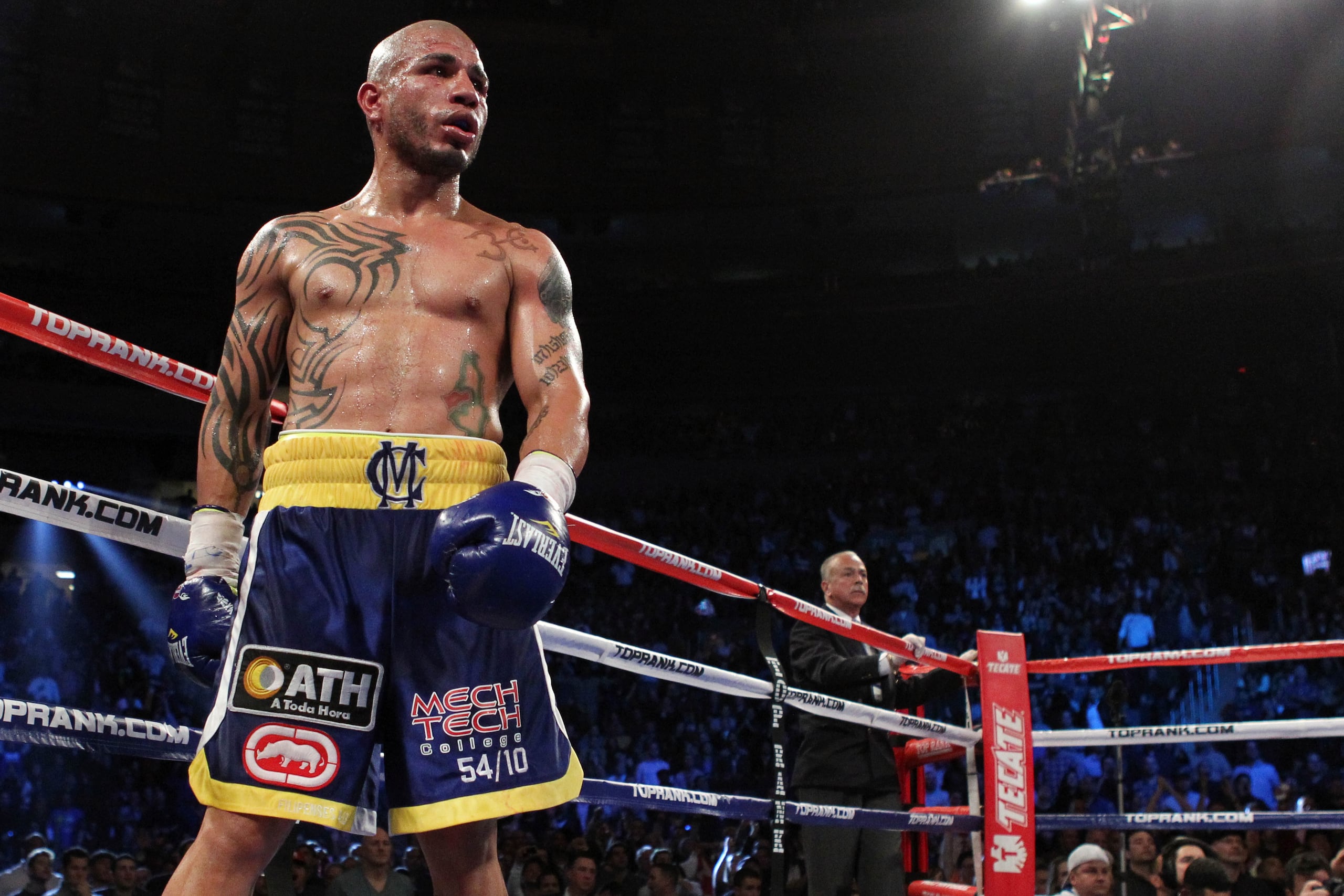 Noche de la pelea entre Miguel Cotto y el mexicano Antonio Margarito en el Madison Square Garden de Nueva York.