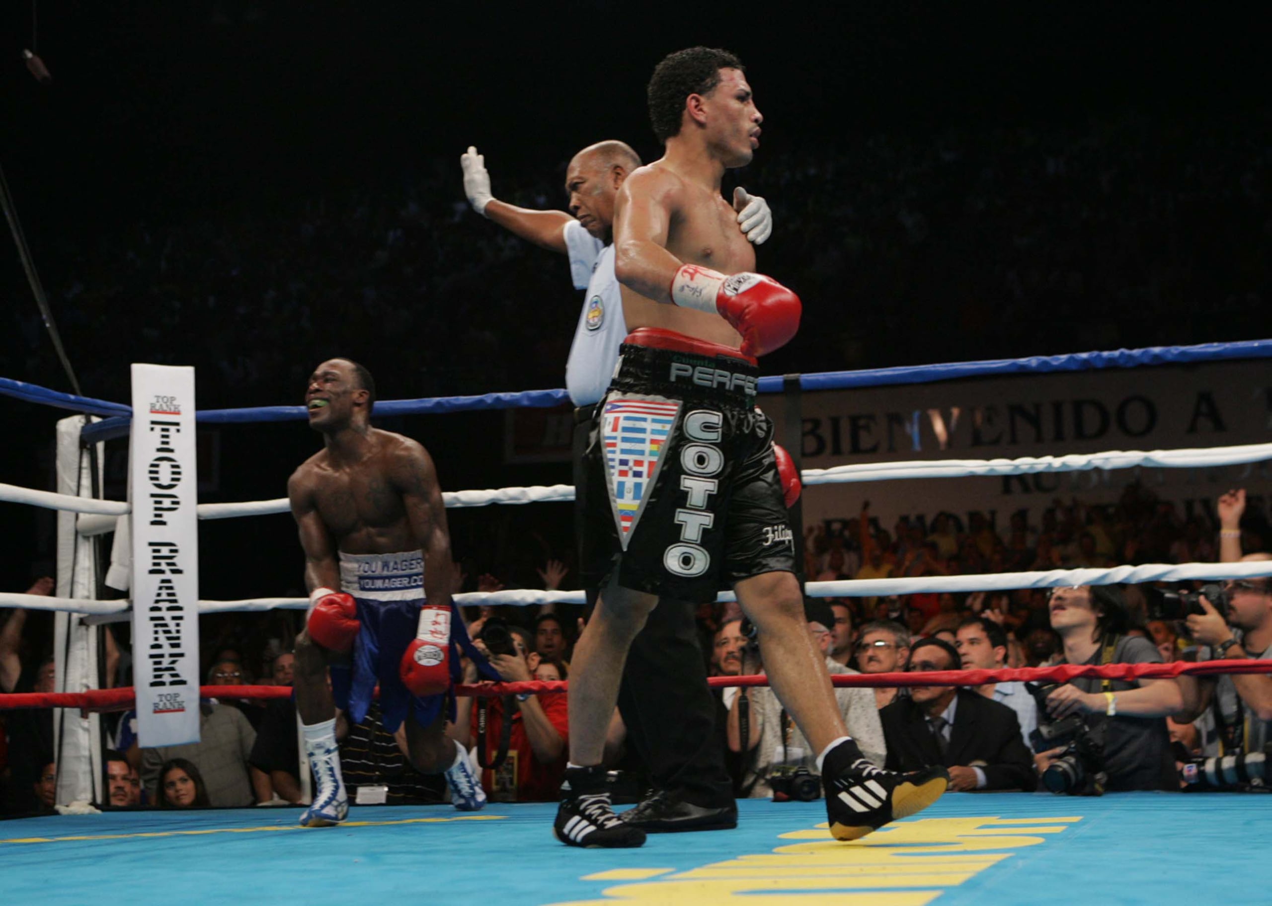El último combate de título mundial de Ismael Quiñones Falú como árbitros fue Miuel Cotto contra DeMarcus Corley en febrero de 2005.