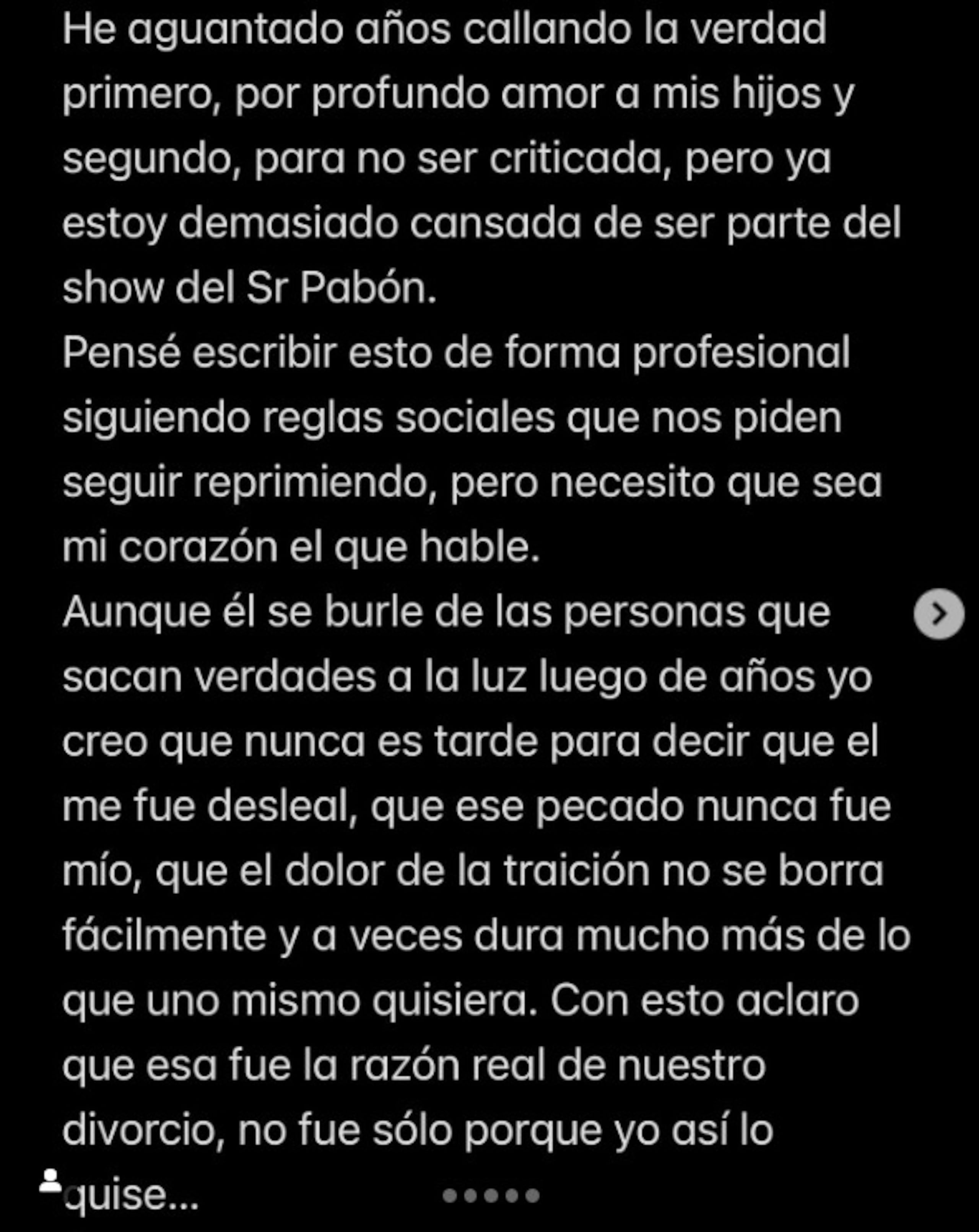 Publicaciones de la ex de Molusco en Instagram.