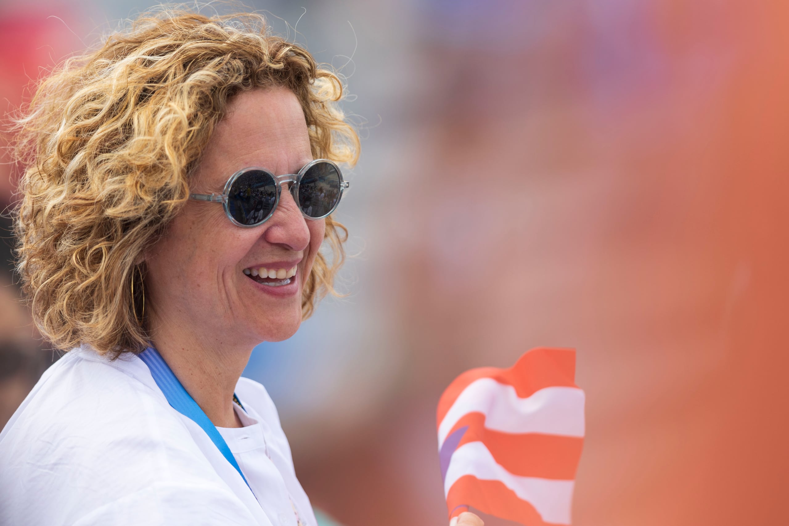 La presidenta del Comité Olímpico de Puerto Rico, Sara Rosario, durante los Juegos Olímpicos de París 2024.