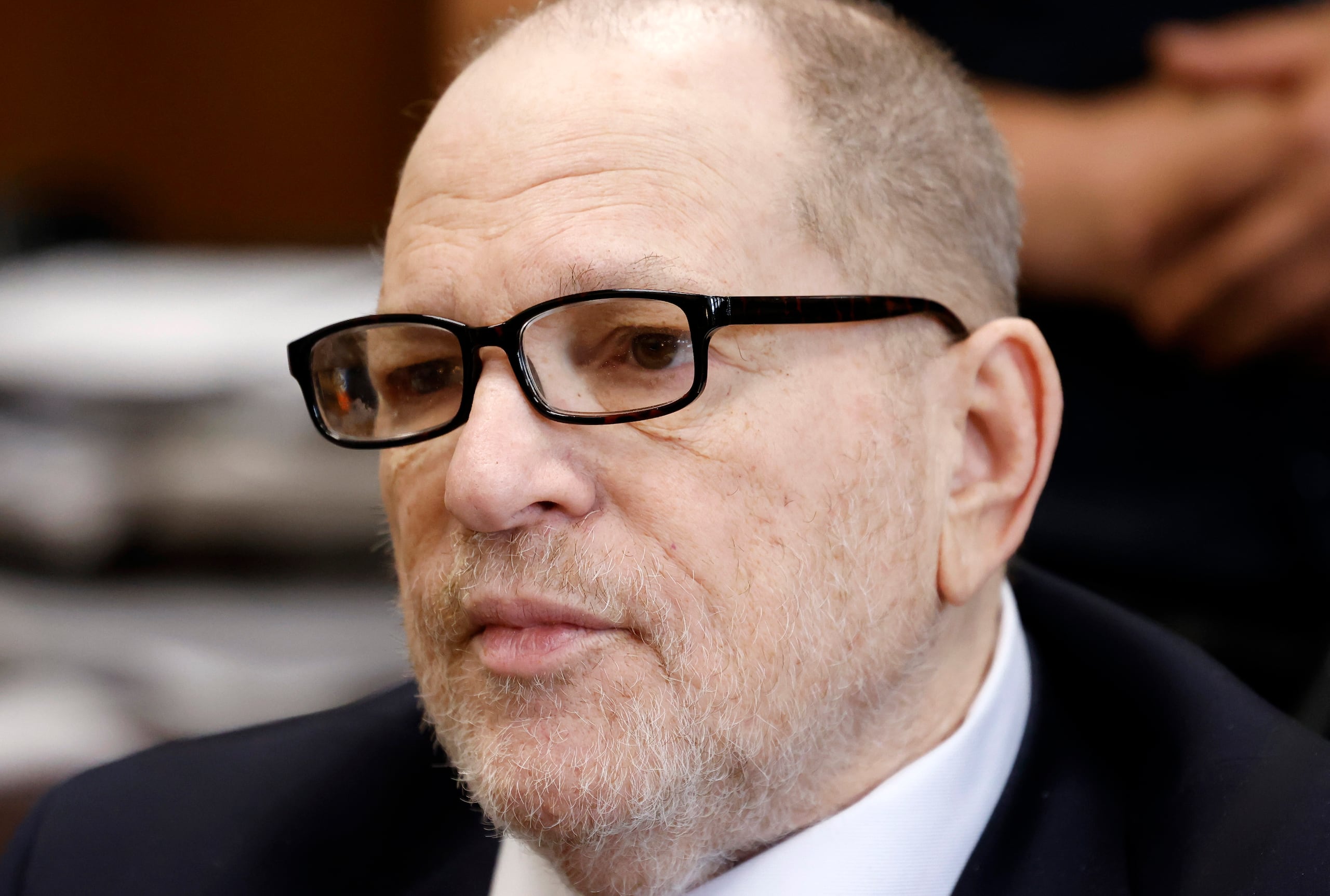 El exproductor de cine Harvey Weinstein durante una nueva audiencia del juicio en su contra por presuntos abusos sexuales, este viernes, 2 de mayo, en el Tribunal Penal de Manhattan (Nueva York, EE.UU.). (EFE/Curtis Means/Pool)
