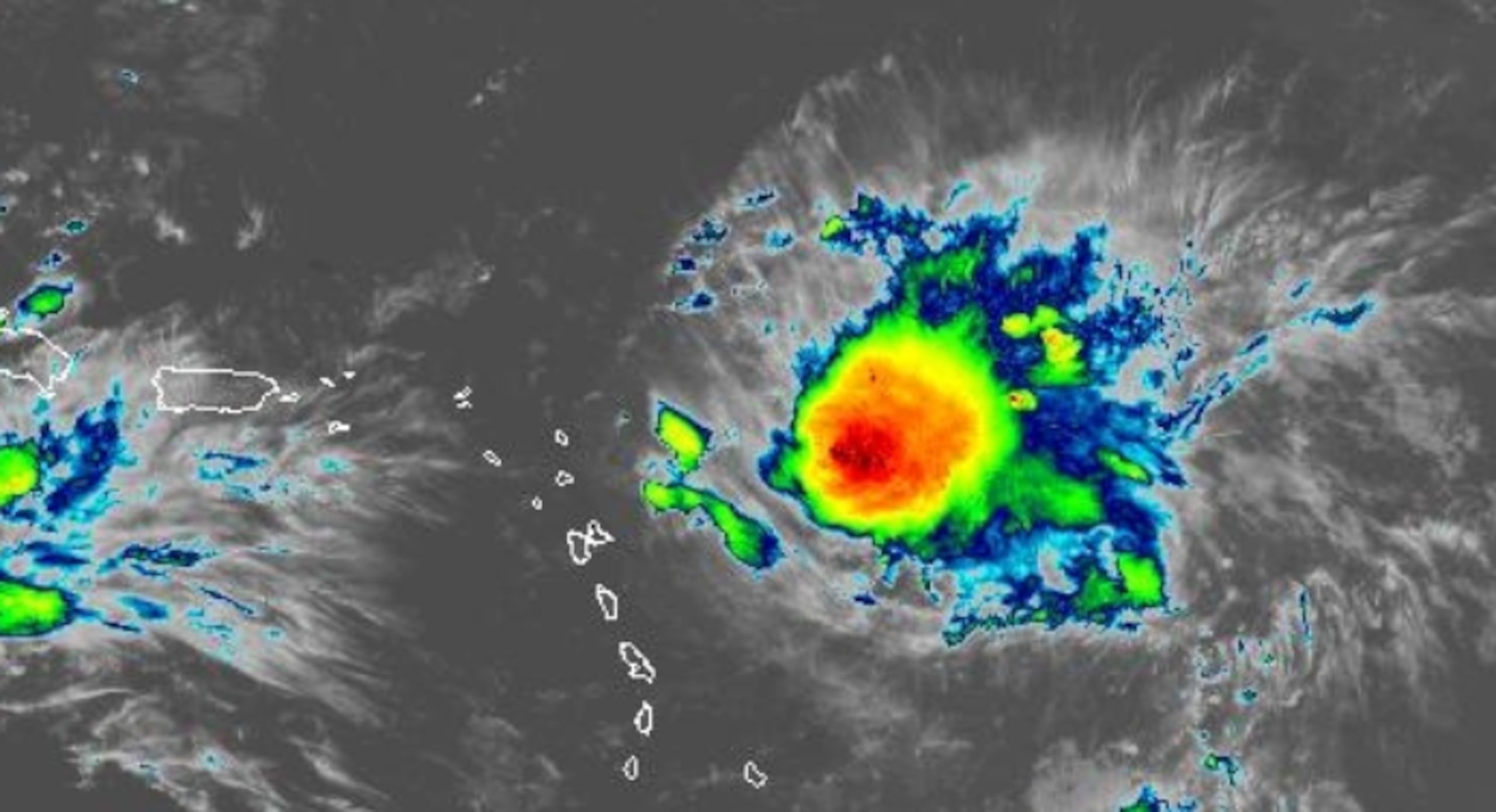 Imagen satelital de los remantes de la tormenta tropical Dolly.