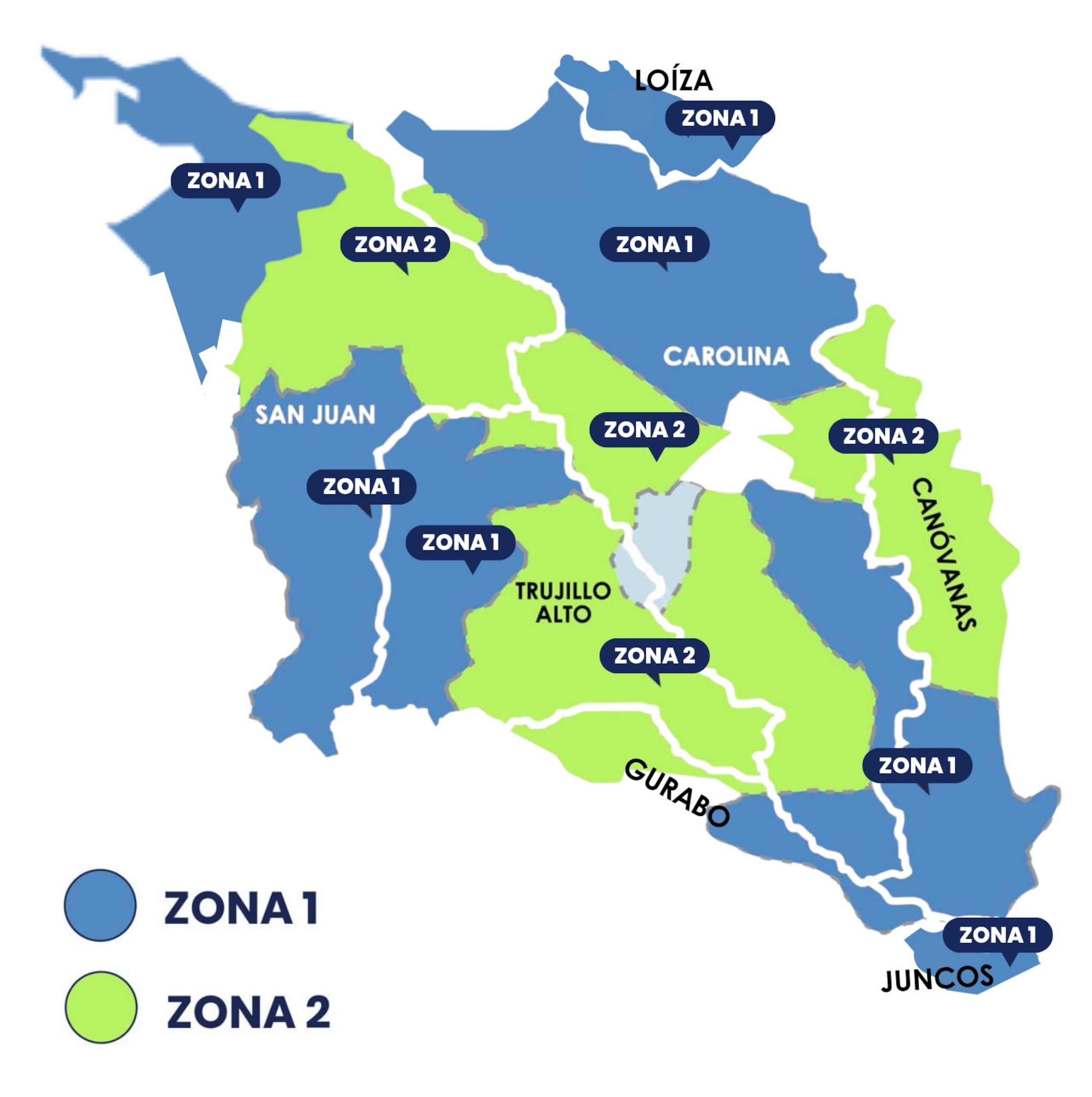 Mapa de zonas.