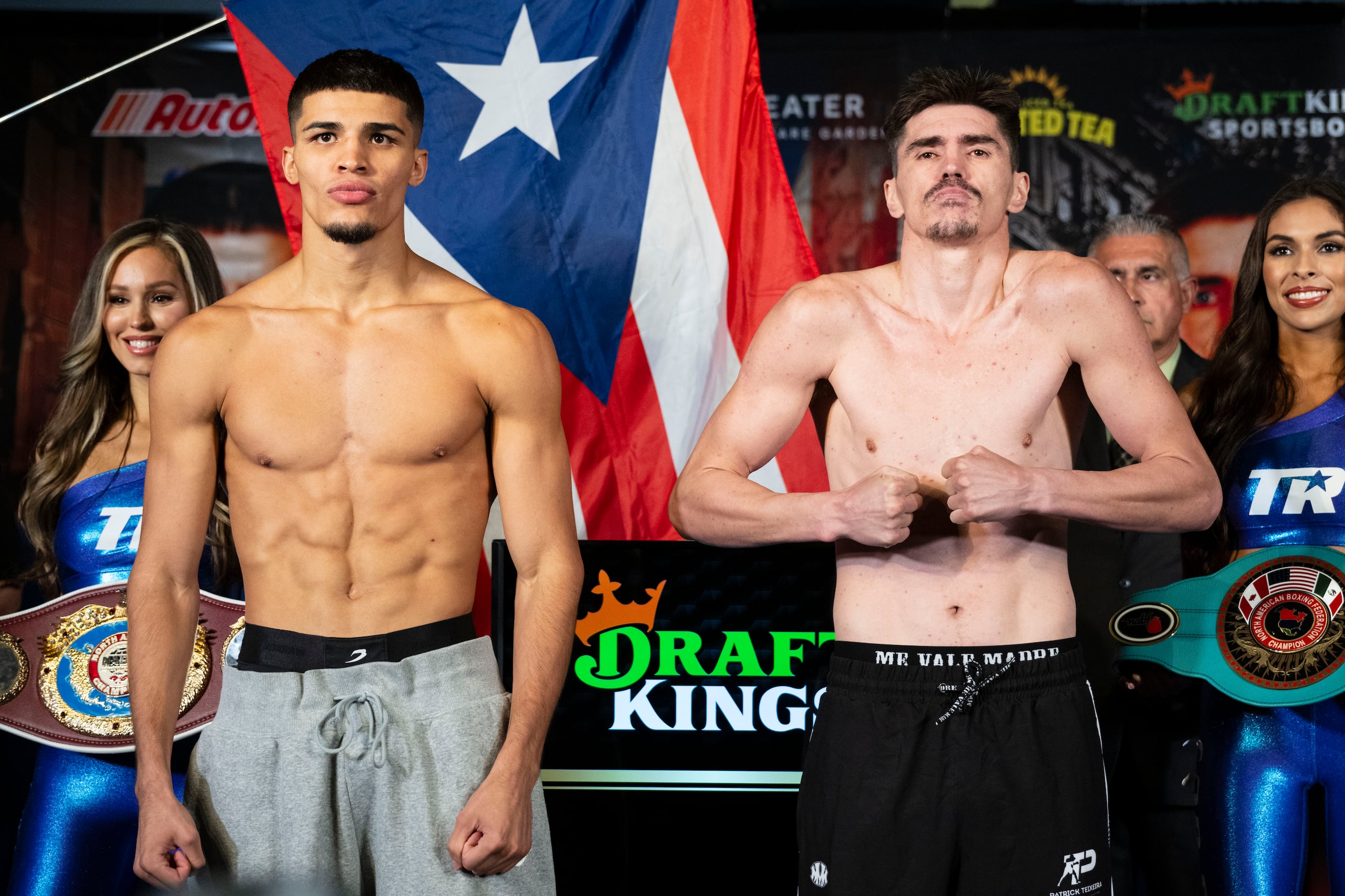 Xander Zayas presentó un cuerpo definido y tonificado, a diferencia de Patrick Teixeira que dejó la impresión de que estuvo largas horas sin ingerir alimentos ni líquidos.