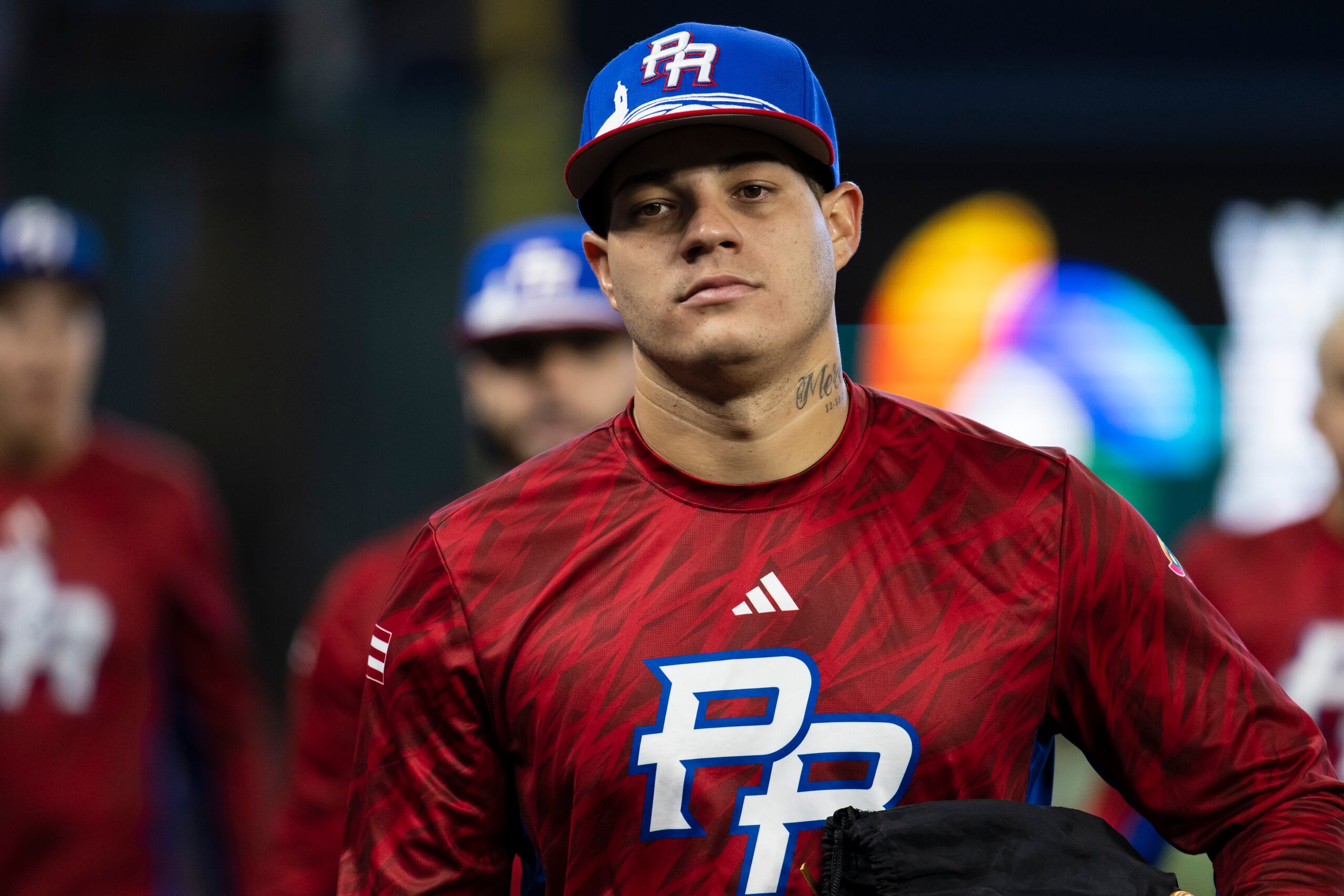 11 de marzo de 2023. Miami, FL. Primer partido de la selección nacional en el grupo D del World Baseball Classic 2023 ante Nicaragua, llevado a cabo en el Loan Depot Park de Miami. En la foto Yacksel Ríos en sesión de práctica. FOTO POR: Carlos Giusti/GFR Media