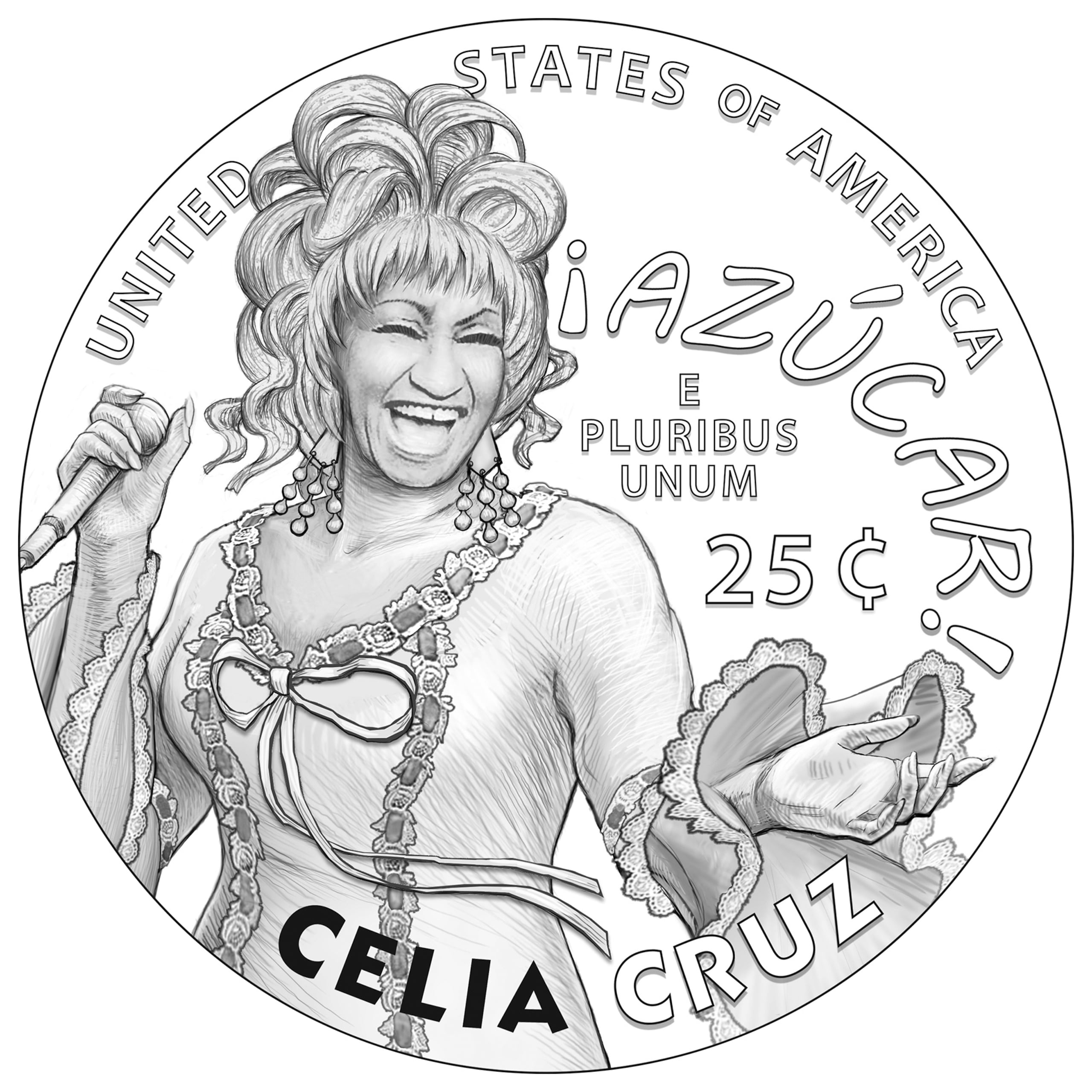 La moneda de 25 centavos con la imagen de Celia Cruz comenzará a circular en el 2024.