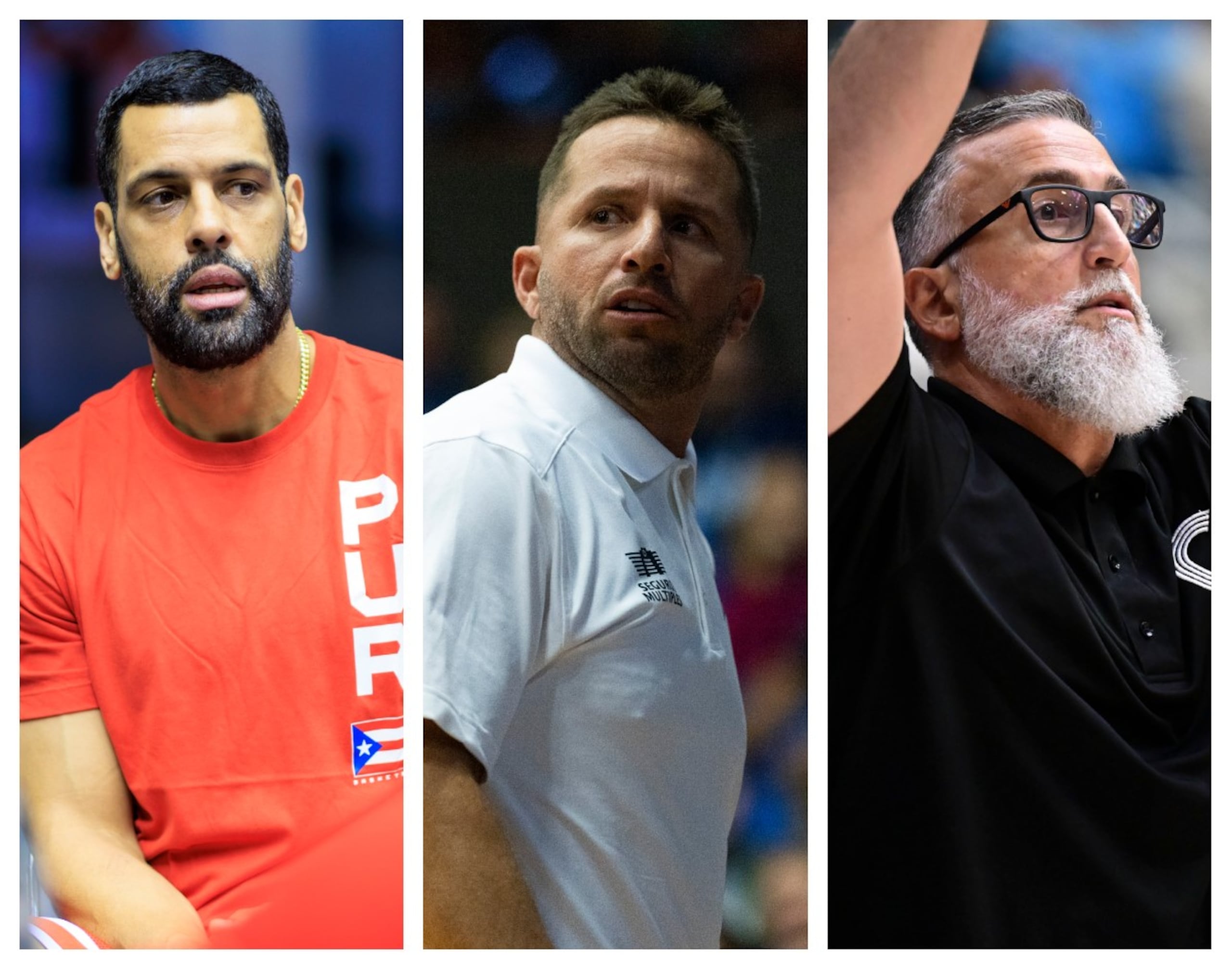 De izquierda a derecha, Christian Dalmau, José Juan Barea y Wilhelmus Caanen, nuevos asistentes técnicos del Equipo Nacional.