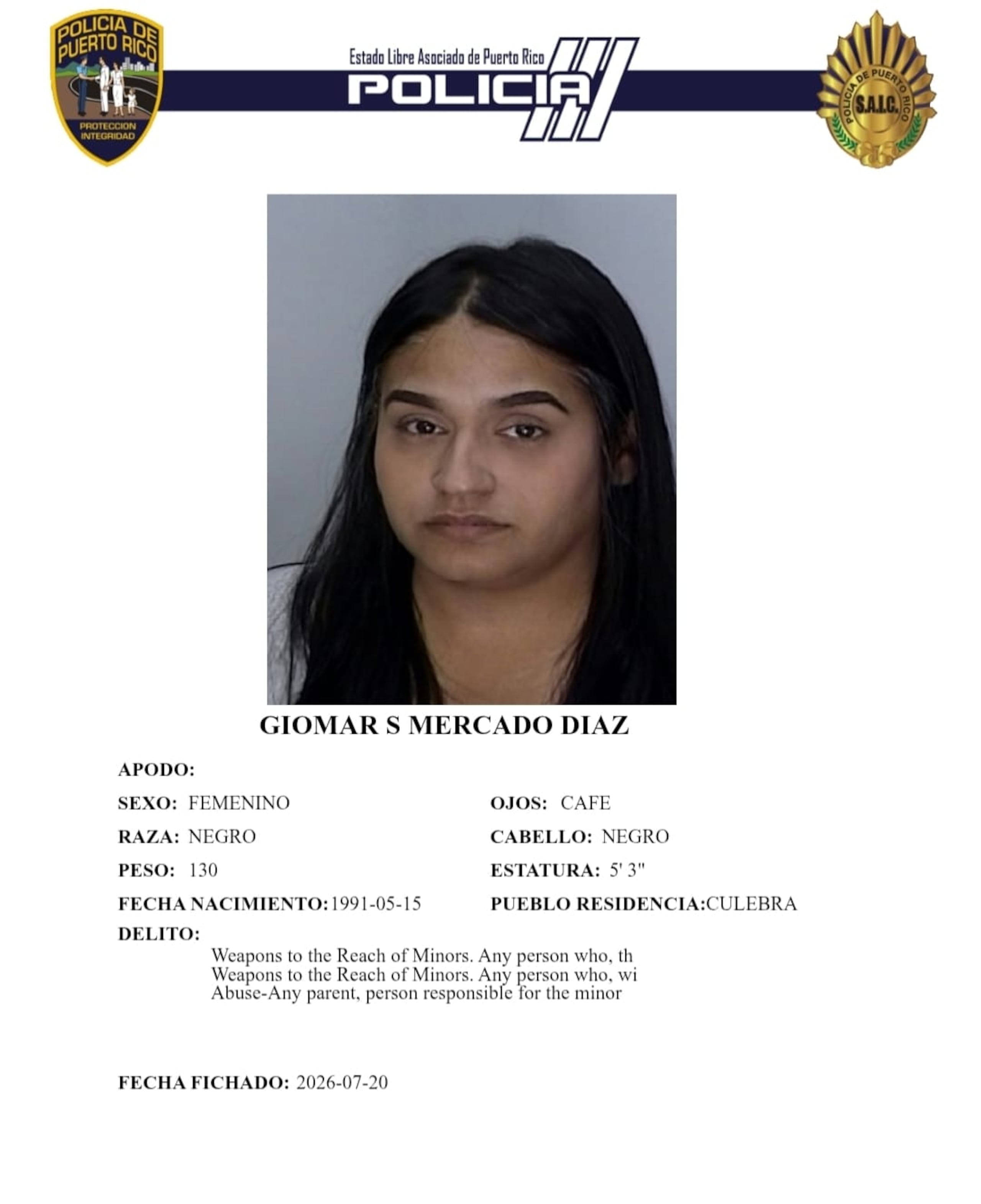 Giomar Solesnir Mercado Díaz, de 35 años y madre del niño.