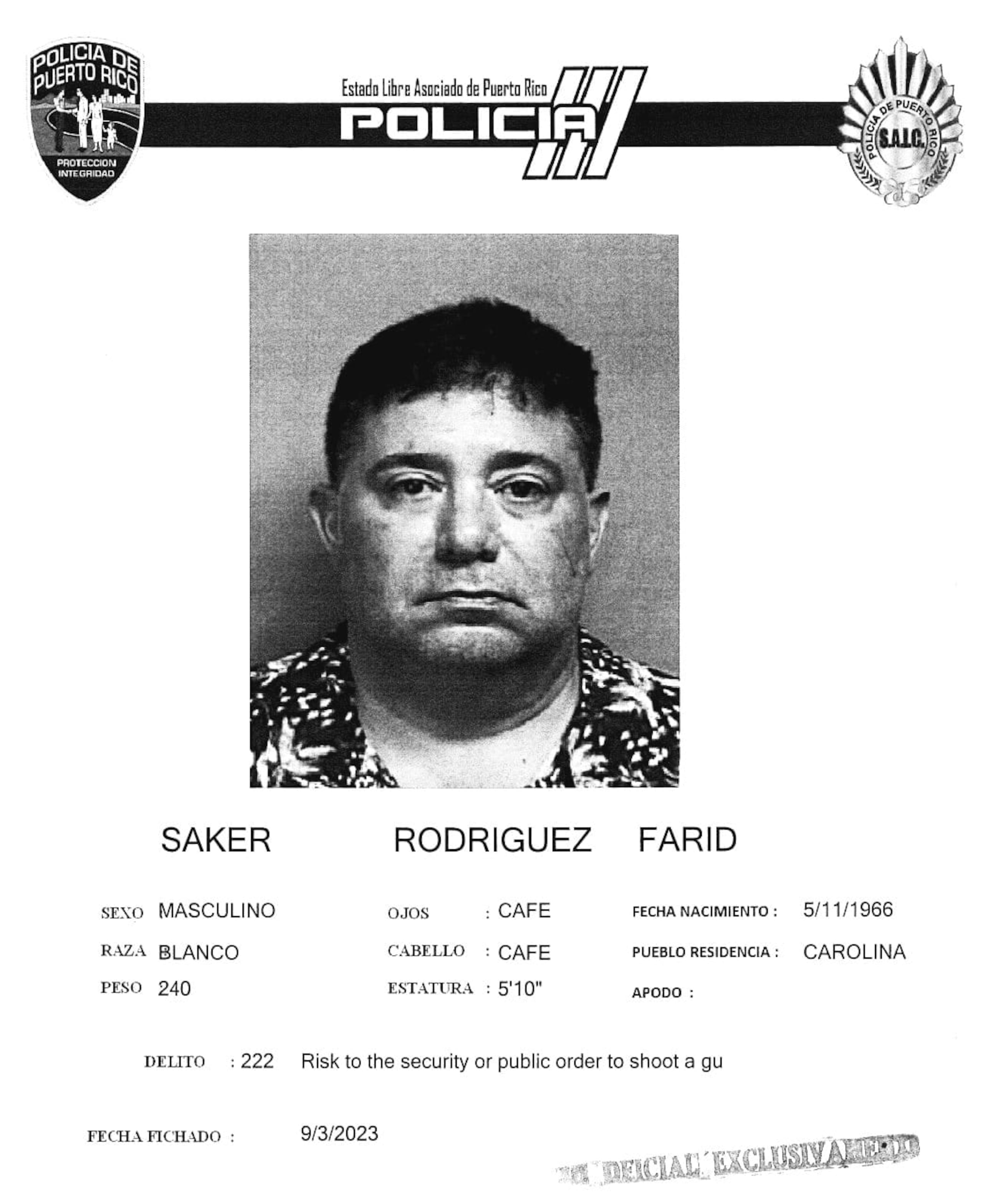 Farid Saker Rodríguez quedó en libertad bajo fianza.