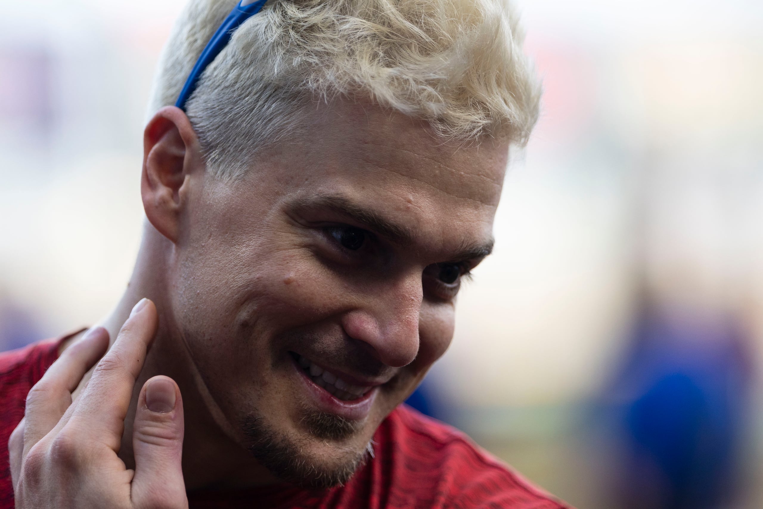 Enrique "Kike" Hernández antes del primer juego de Puerto Rico en el Clásico Mundial de Béisbol.