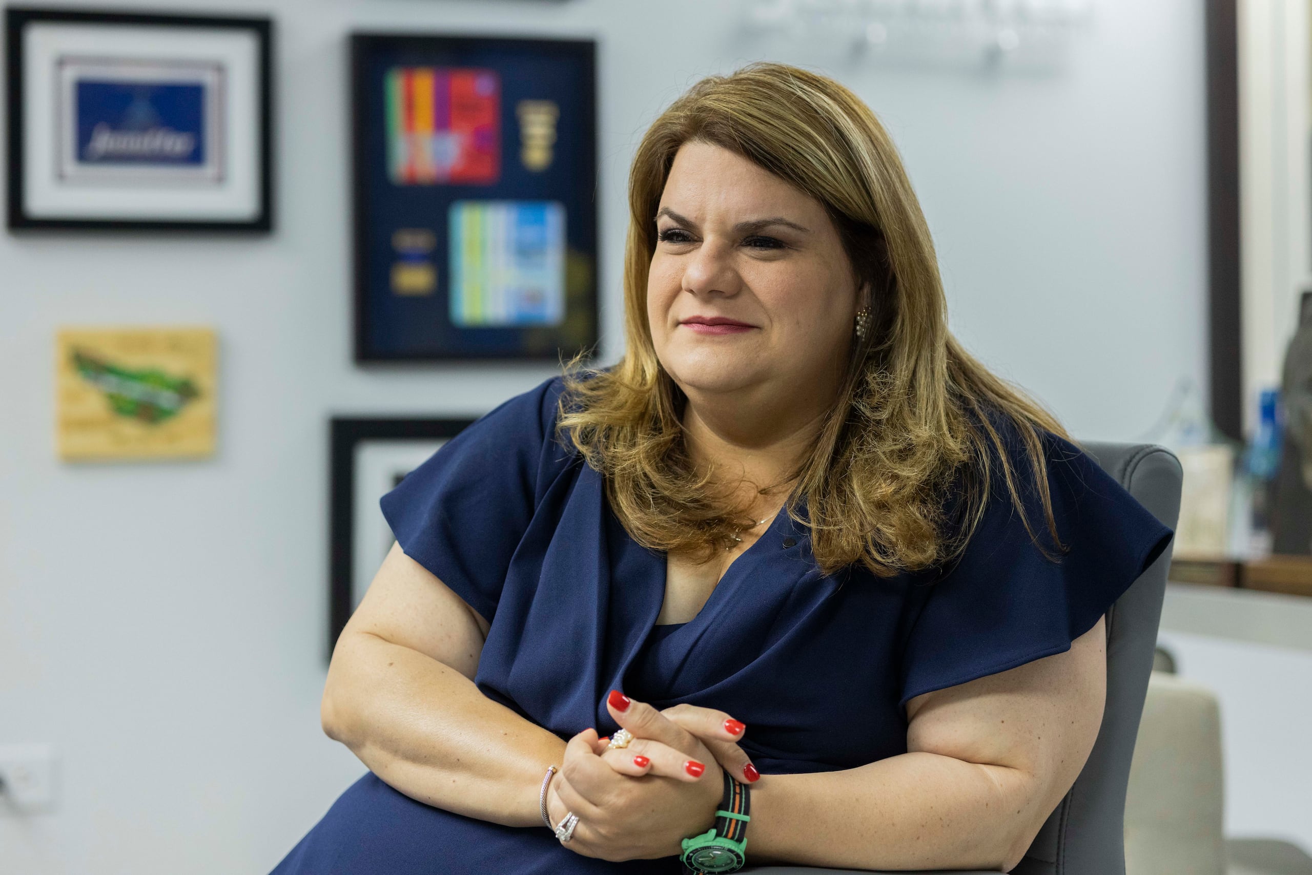 San Juan, Puerto Rico, Junio 3, 2024. PRHOY. Entrevista con la candidata oficial a la gobernación por el Partido Nuevo Progresista (PNP), Jenniffer González Colón, un día después de haber ganado la primaria contra el gobernador Pedro Pierluisi. González atendió a El Nuevo Día entre reuniones con alcaldes y legisladores y entrevistas.
FOTO POR: josian.bruno@gfrmedia.com
Josian Bruno / GFR Media