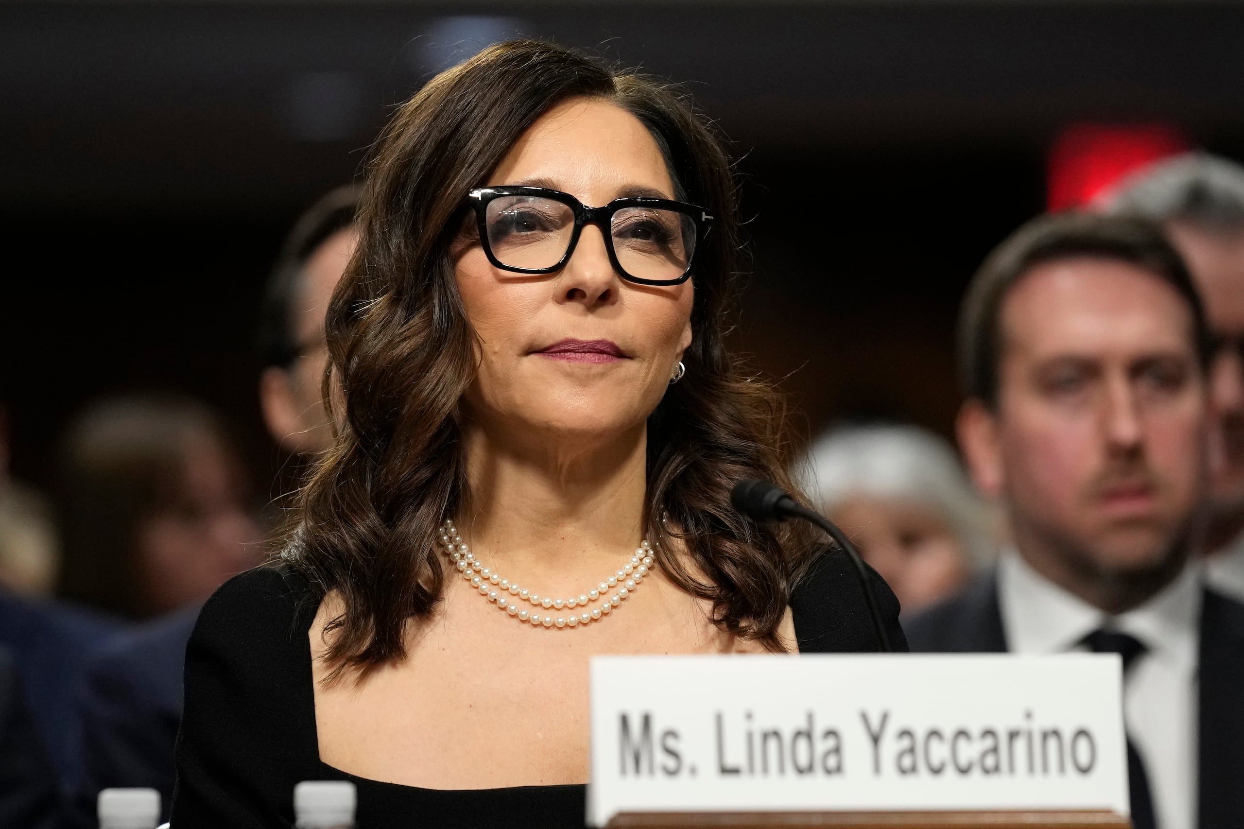 Linda Yaccarino, CEO de X, en su comparecencia ante la Comisión de Asuntos Jurídicos del Senado de EEUU, en Washington el 31 de enero de 2024. (Foto AP /Susan Walsh)