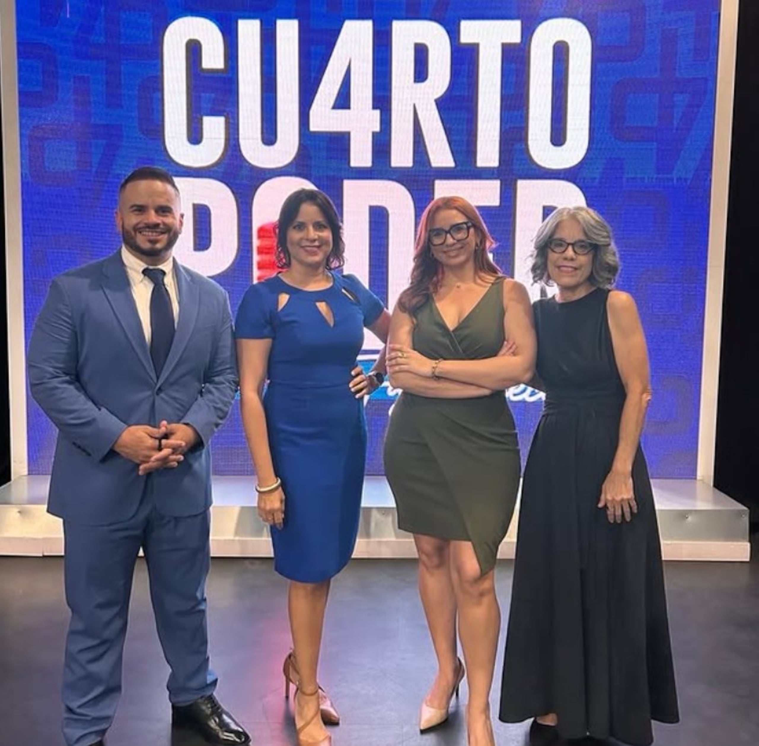 Jay Fonseca, Liz Arelis Cruz Maisonave, Bárbara Figueroa y Cynthia López Cabán de "Cuarto poder".