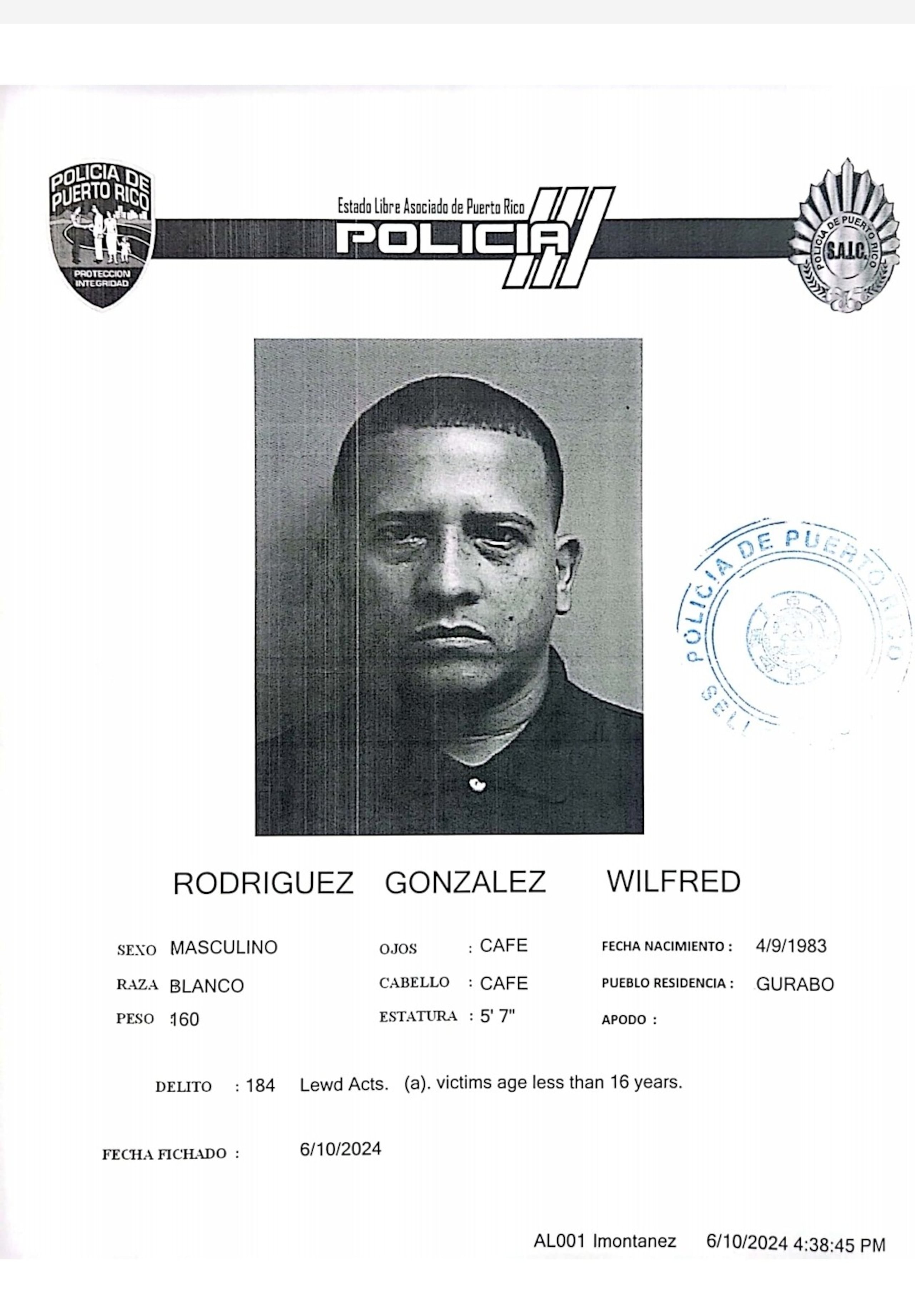 Wilfred Rodríguez González fue acusado por maltrato de menores y actos lascivos.